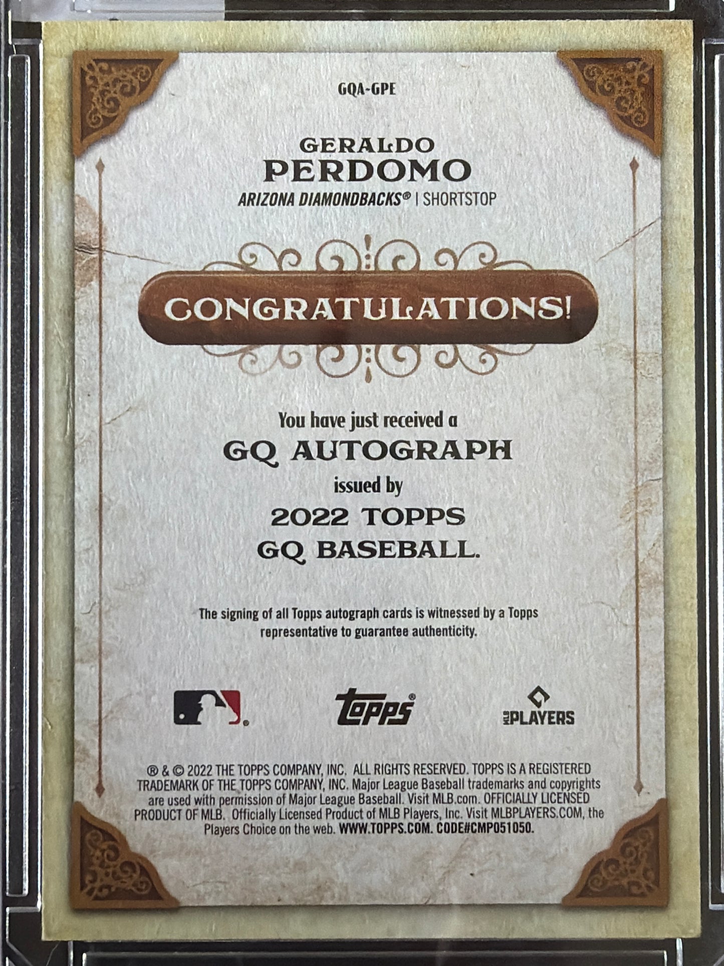 2022 Topps Gypsy Queen Geraldo Perdomo #GQA-GPE