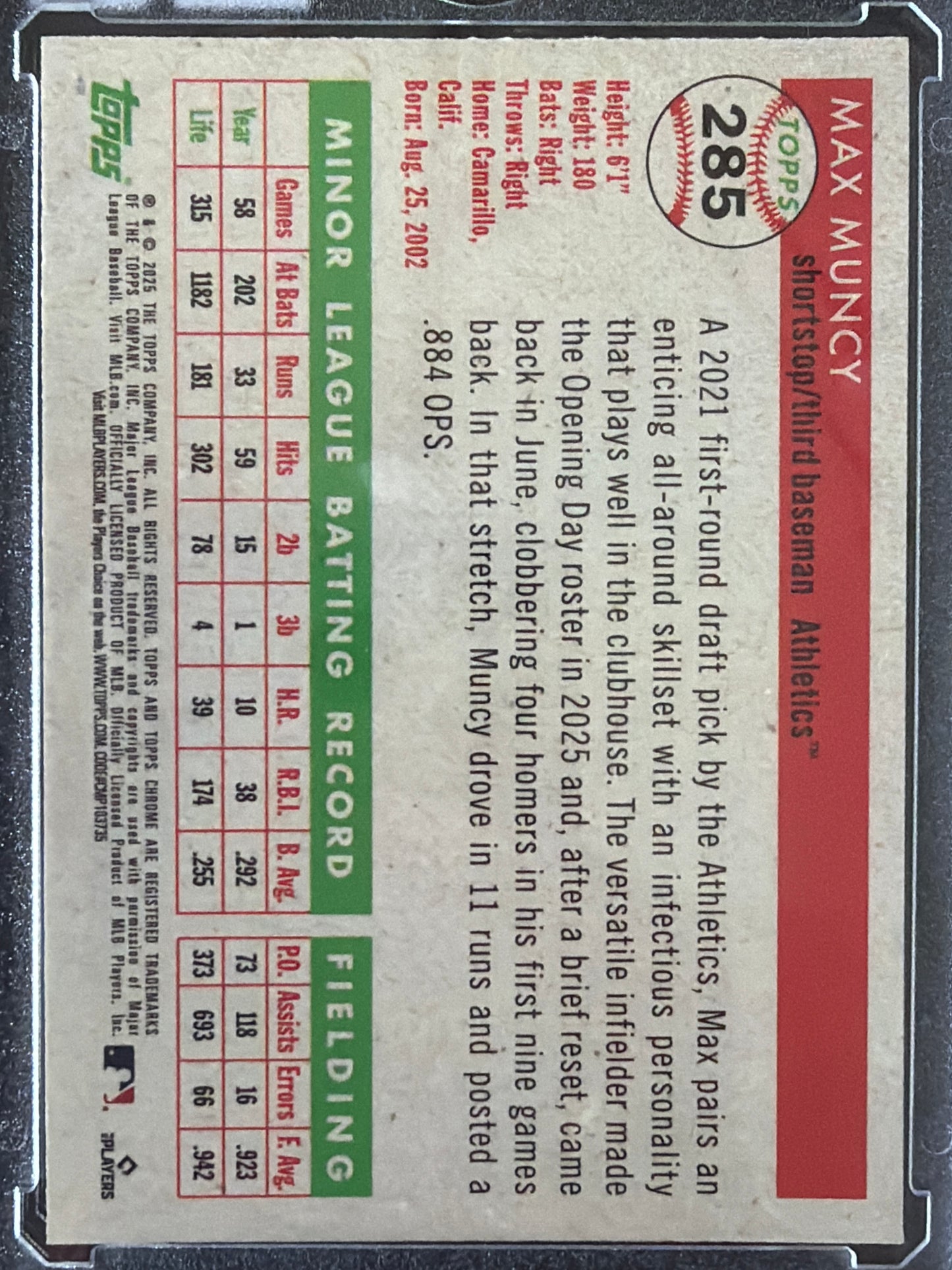2025 Topps Chrome Heritage Max Muncy #285 Pink Refractor /100 RC