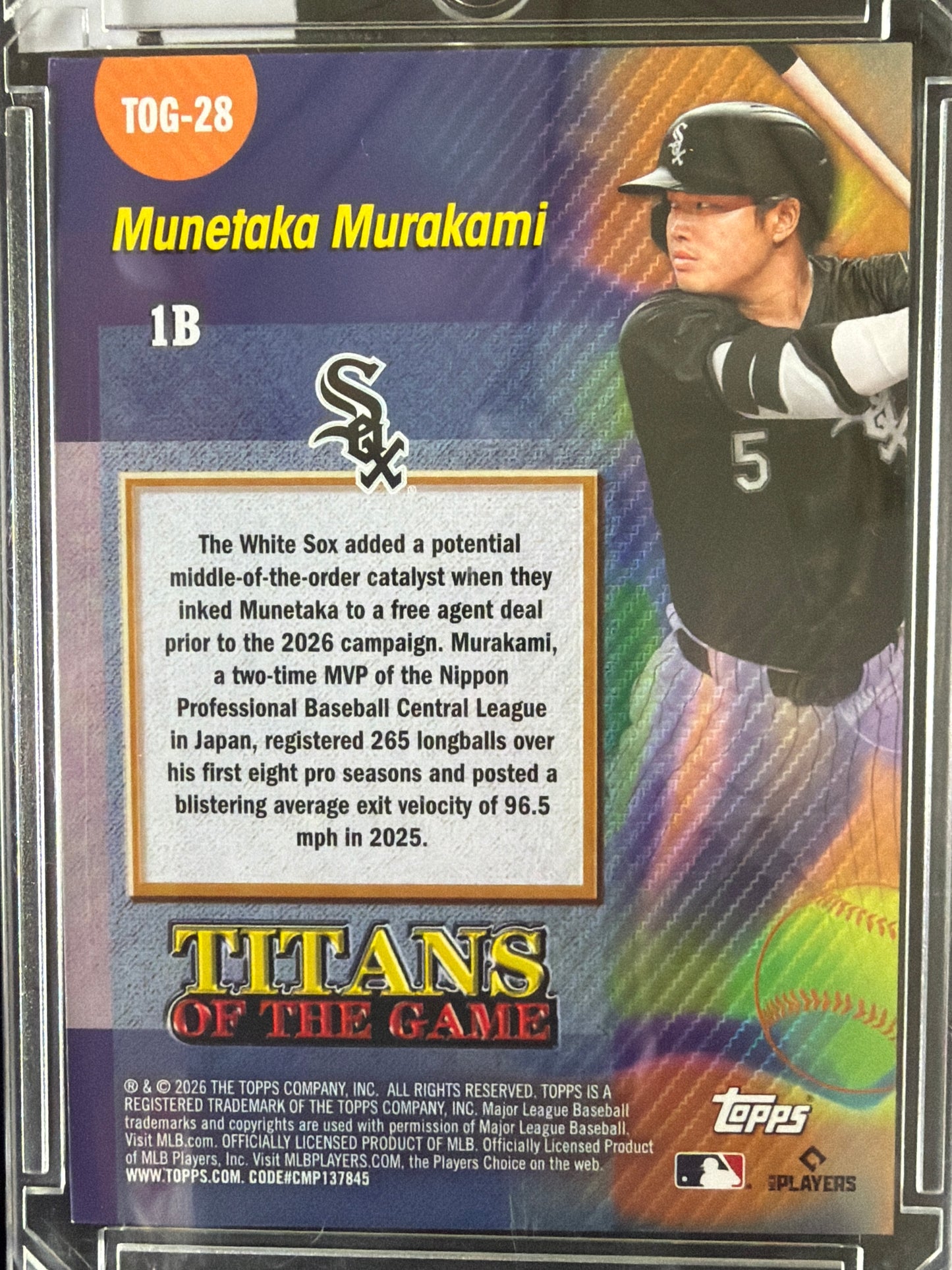 2026 Topps Titans of the Game Munetaka Murakami #TOG-28 RC