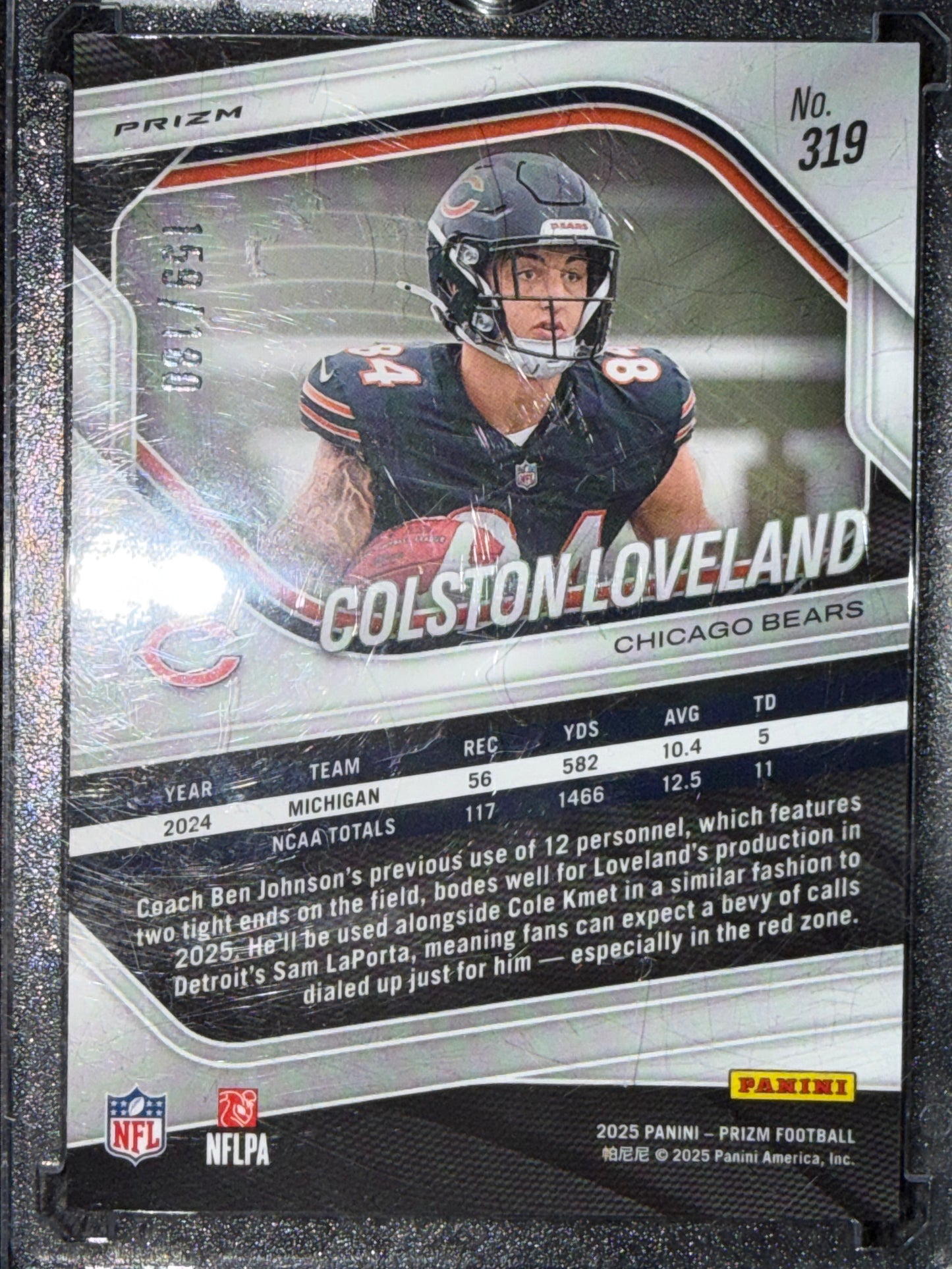 2025 Panini Prizm Football Colston Loveland #319 /691 RC