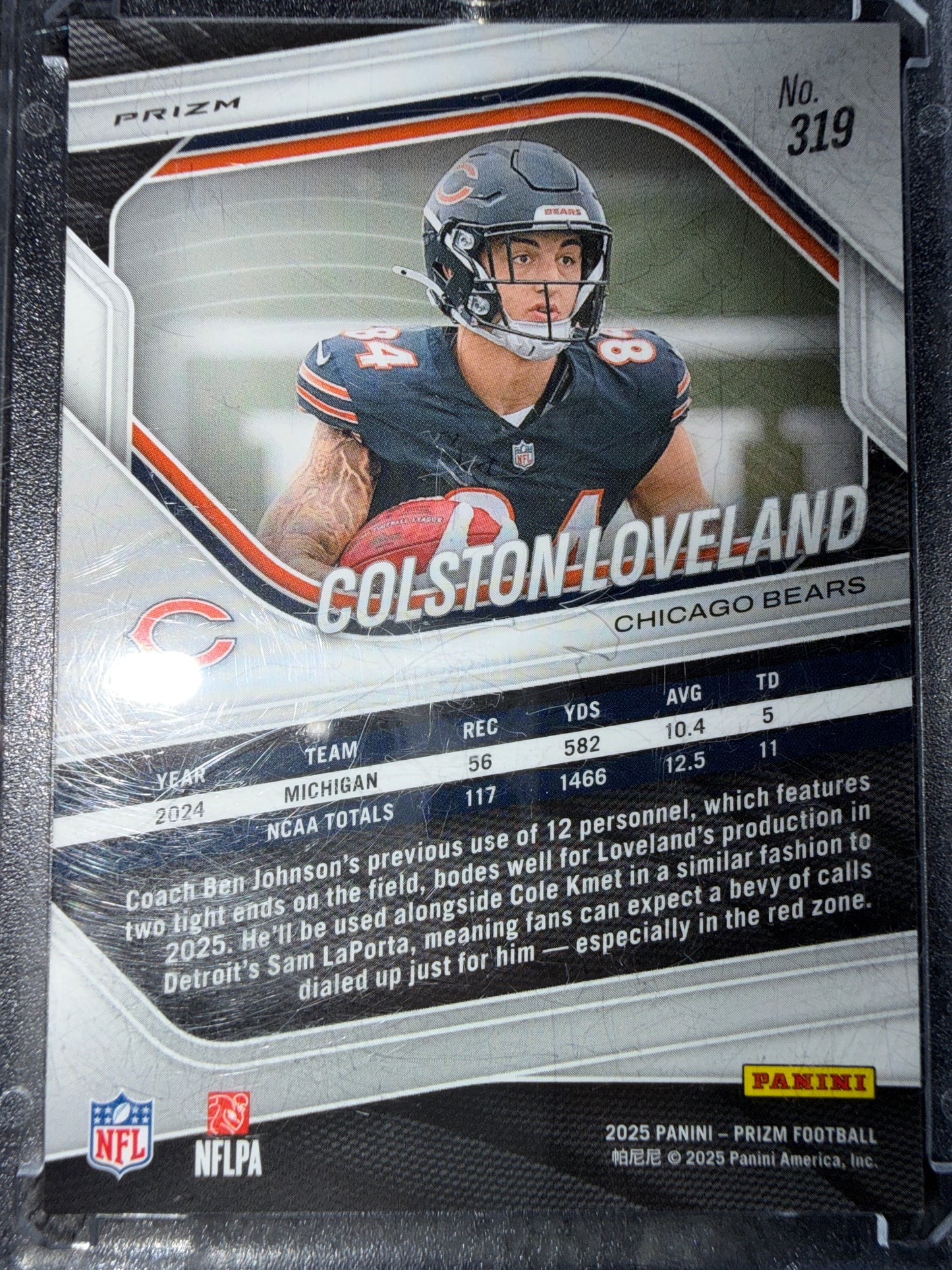 2025 Panini Prizm Colston Loveland #319 Checkerboard RC
