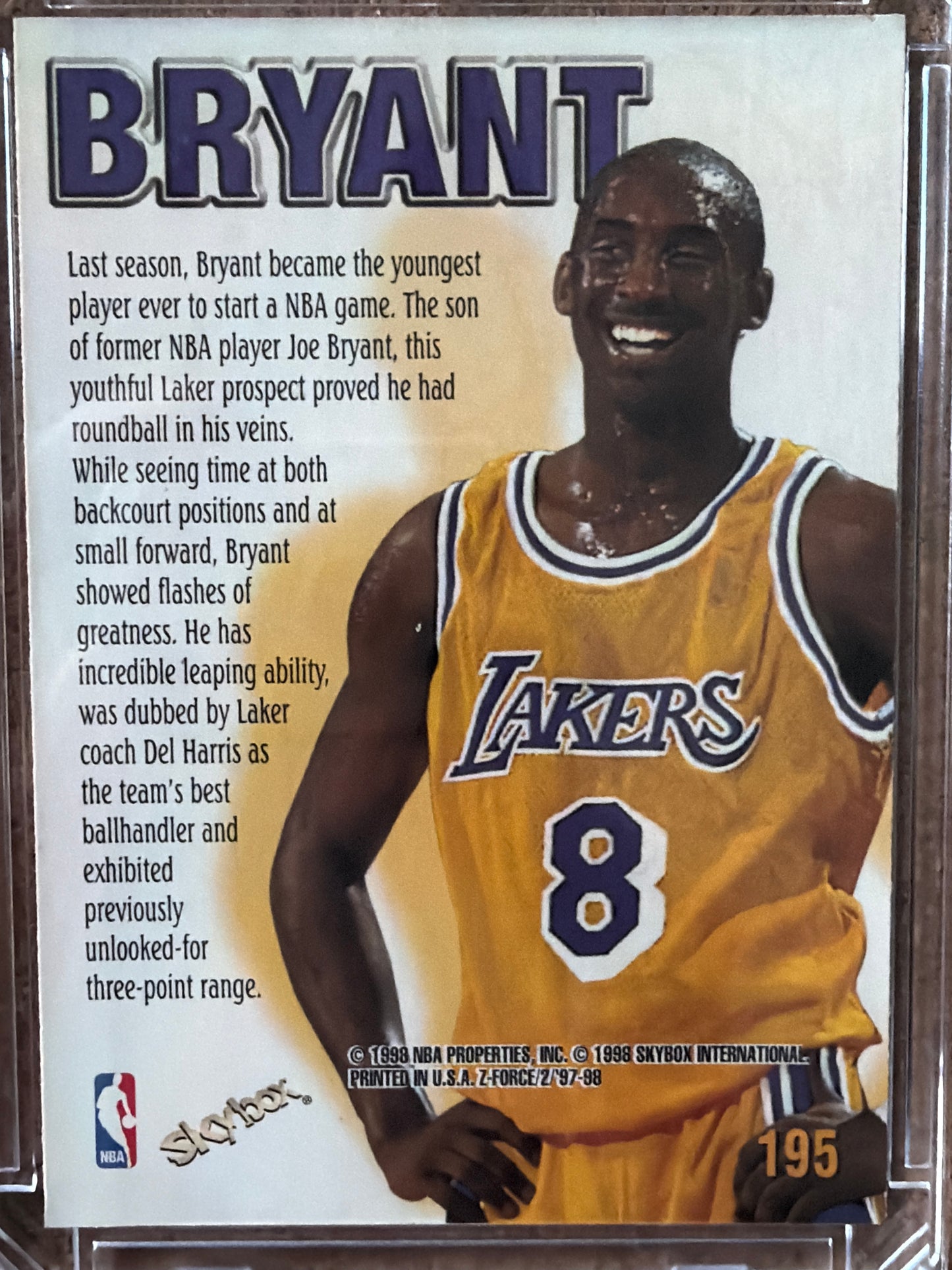 1998 SkyBox Z-Force Zupermen Kobe Bryant #195
