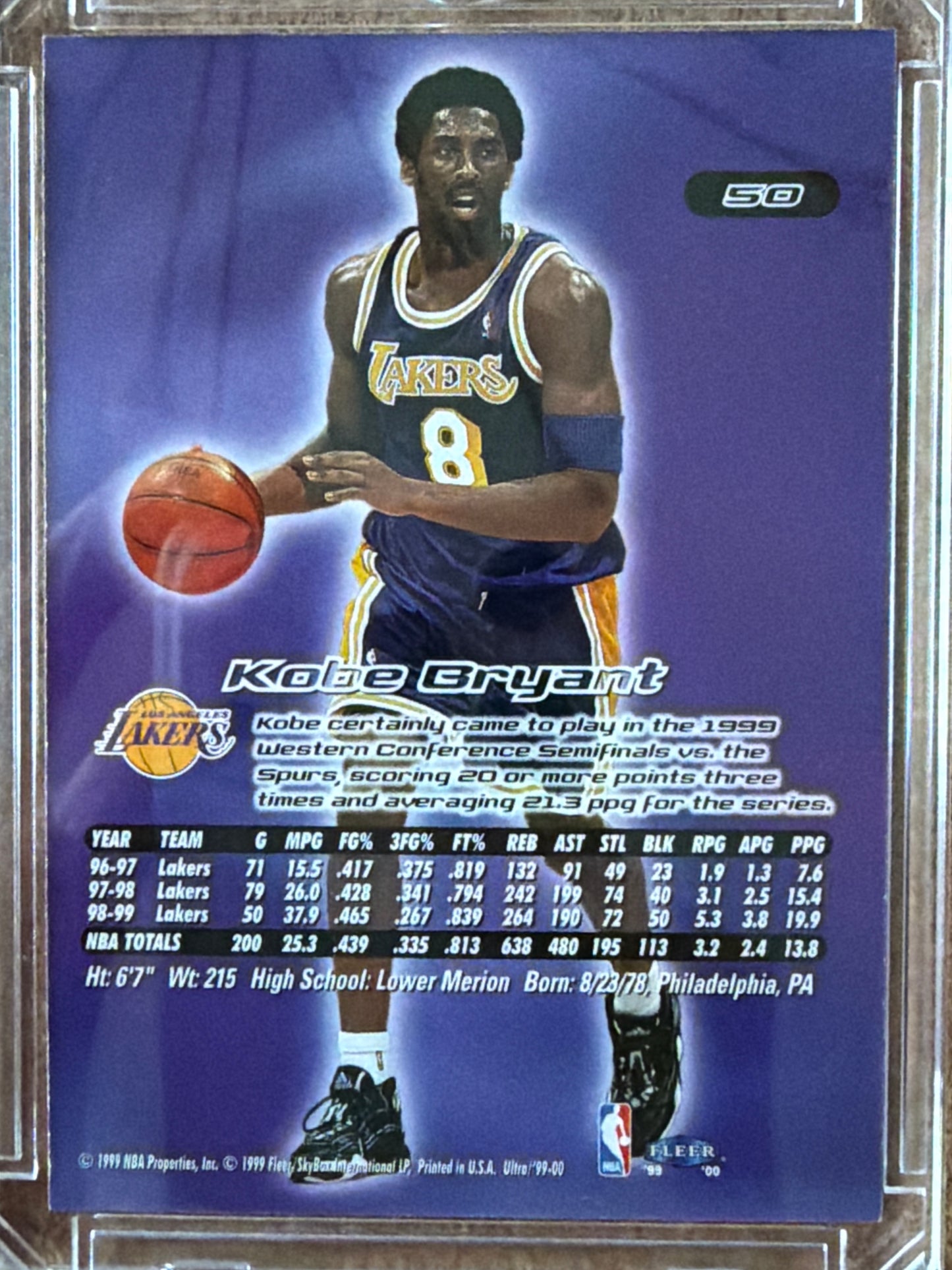 1999 Fleer Ultra Kobe Bryant #50