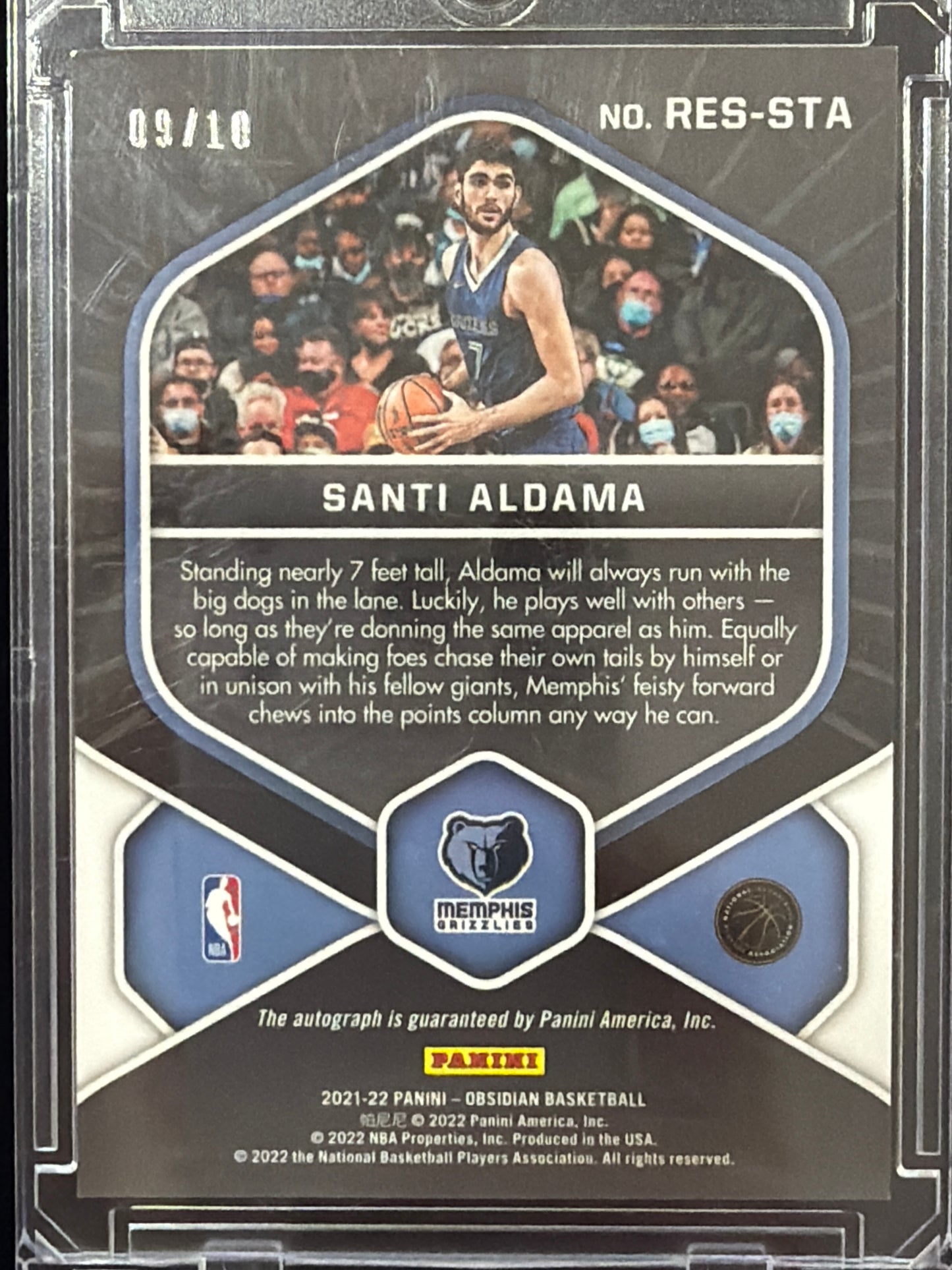 2022 Panini Obsidian Rookie Eruption Santi Aldama #RES-STA /10 RC