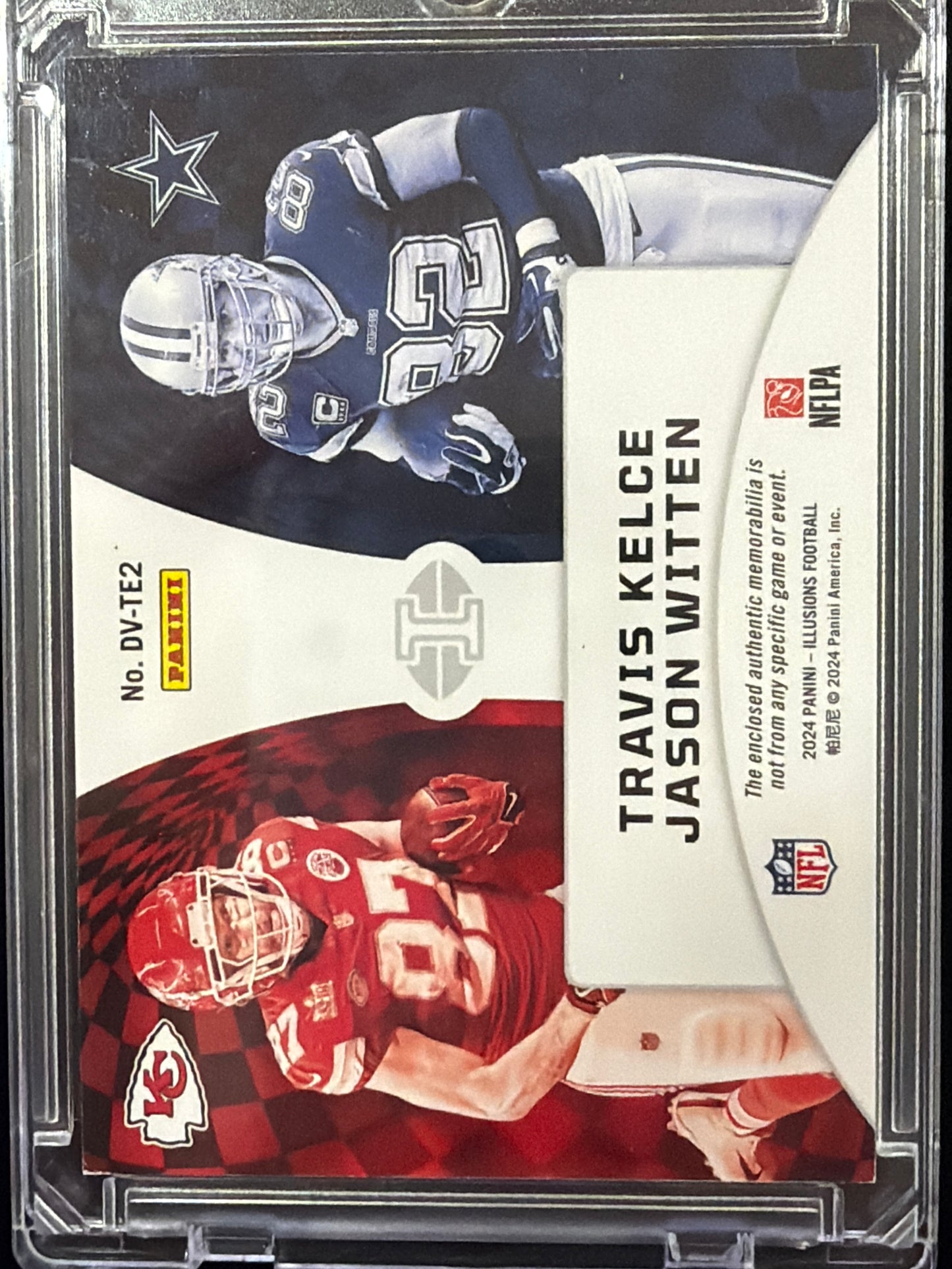 2024 Panini Vu Travis Kelce Witten #DV-TE2 /199 Dual Jersey Patch Memorabilia