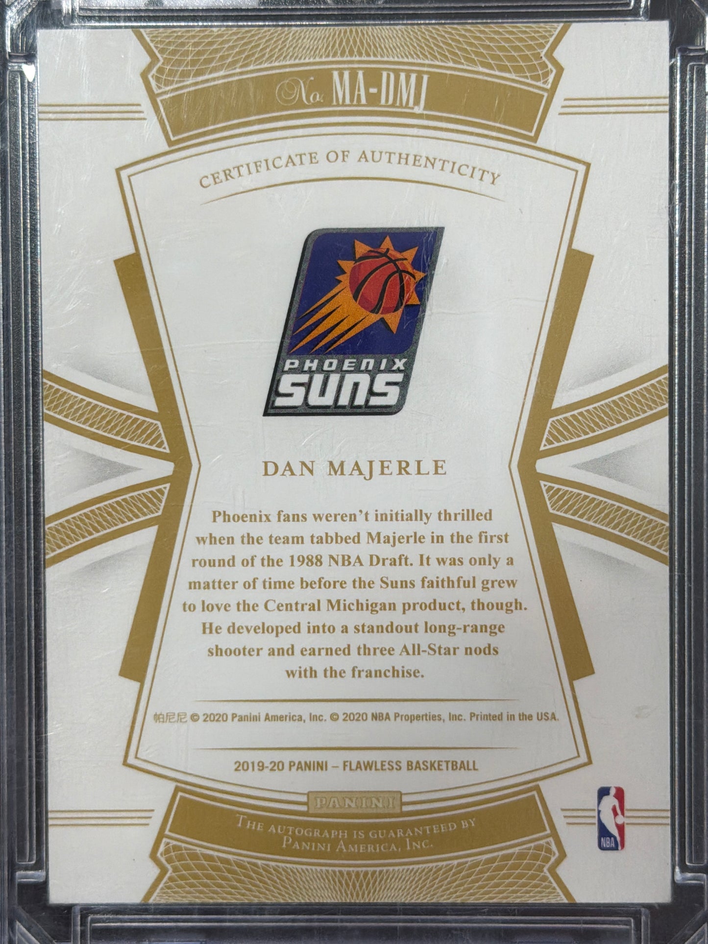 2020 Panini Flawless Momentous Dan Majerle #MA-DMJ /25