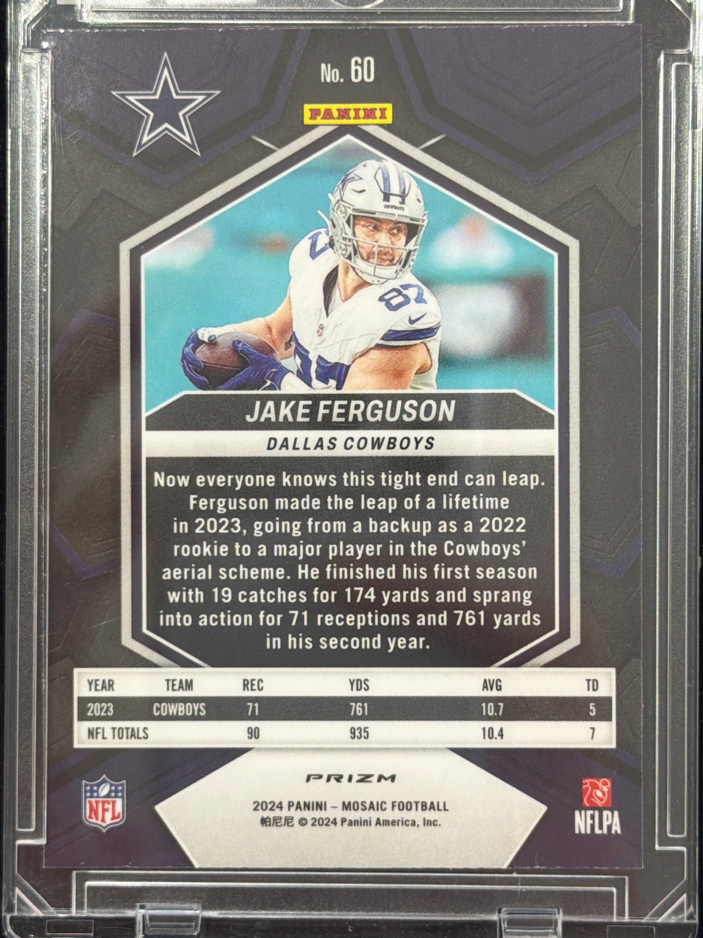 2024 Panini Mosaic Prizm Jake Ferguson #60 Genesis