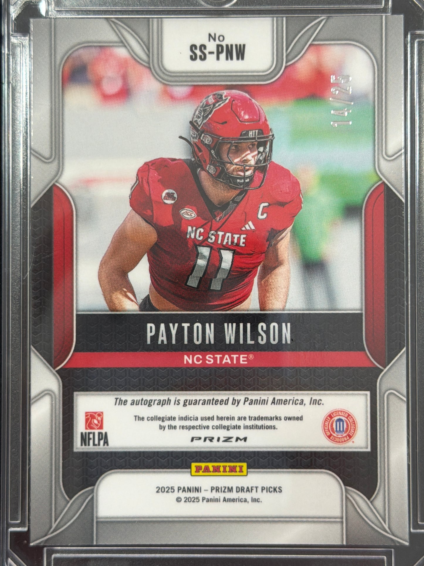 2025 Panini Prizm Draft Picks Signatures Payton Wilson #SS-PNW Green Pulsar /25