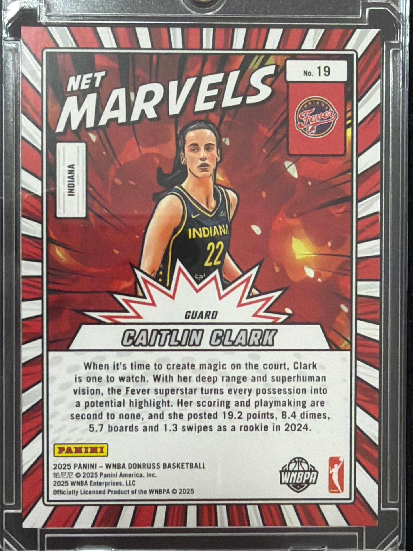 2025 Panini Donruss Net Marvels Caitlin Clark #19 Orange Laser /399