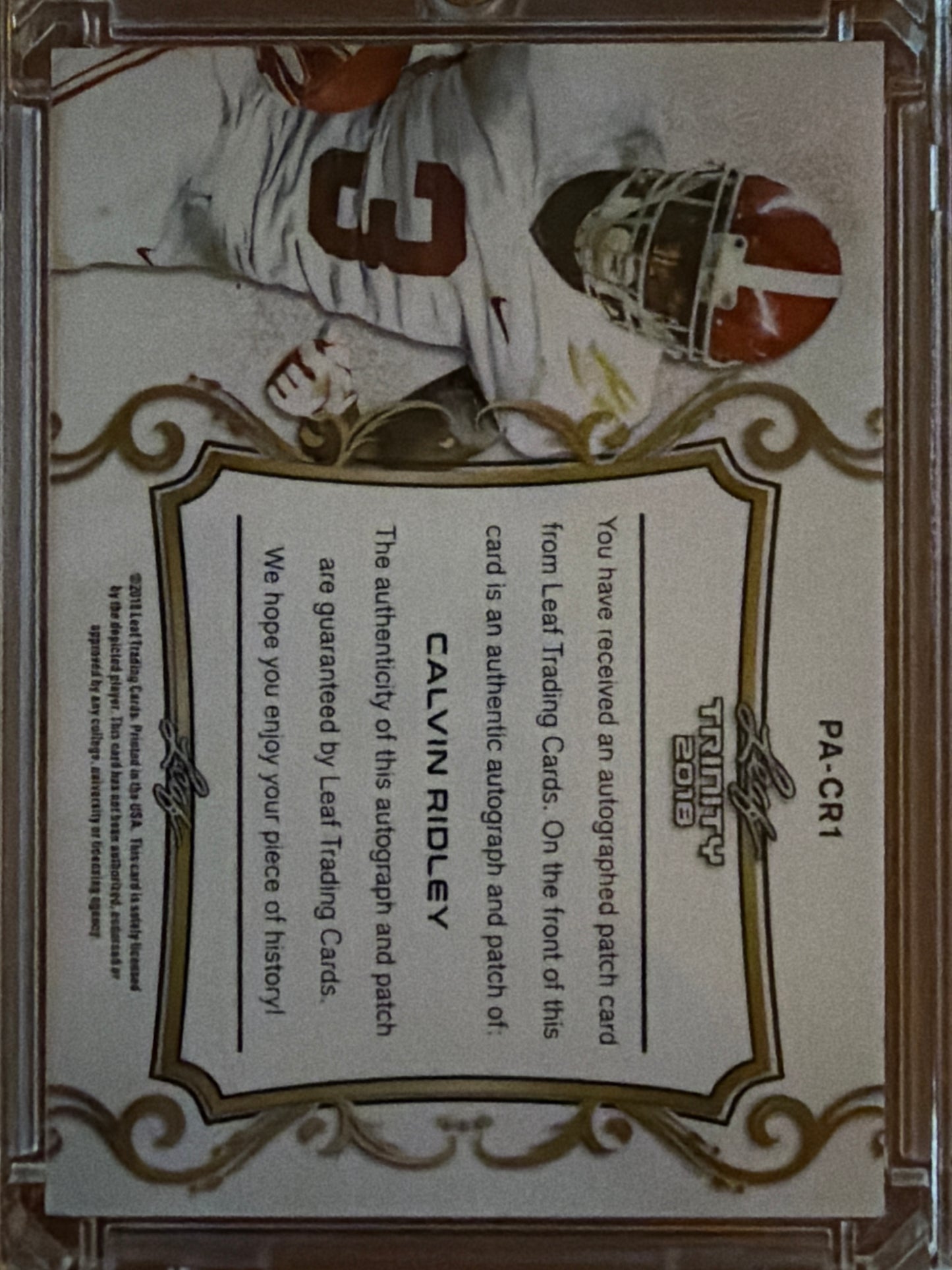 2018 Leaf Trinity Calvin Ridley #PA-CR1 Authentic Player-Worn Patch