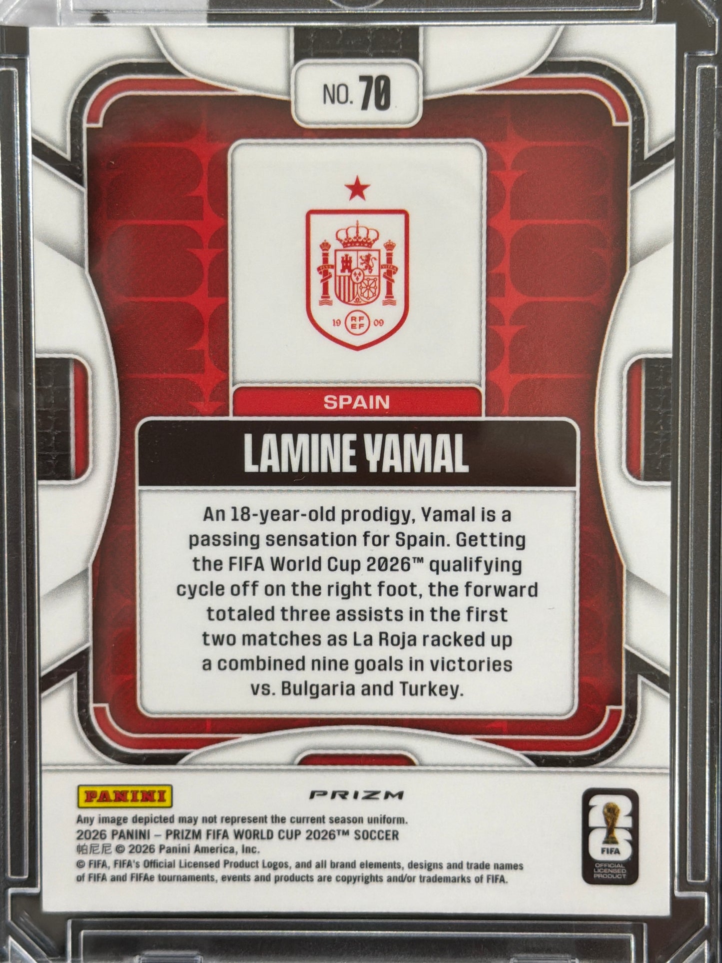 2026 Panini Prizm FIFA World Cup 2026 Lamine Yamal #70 Silver
