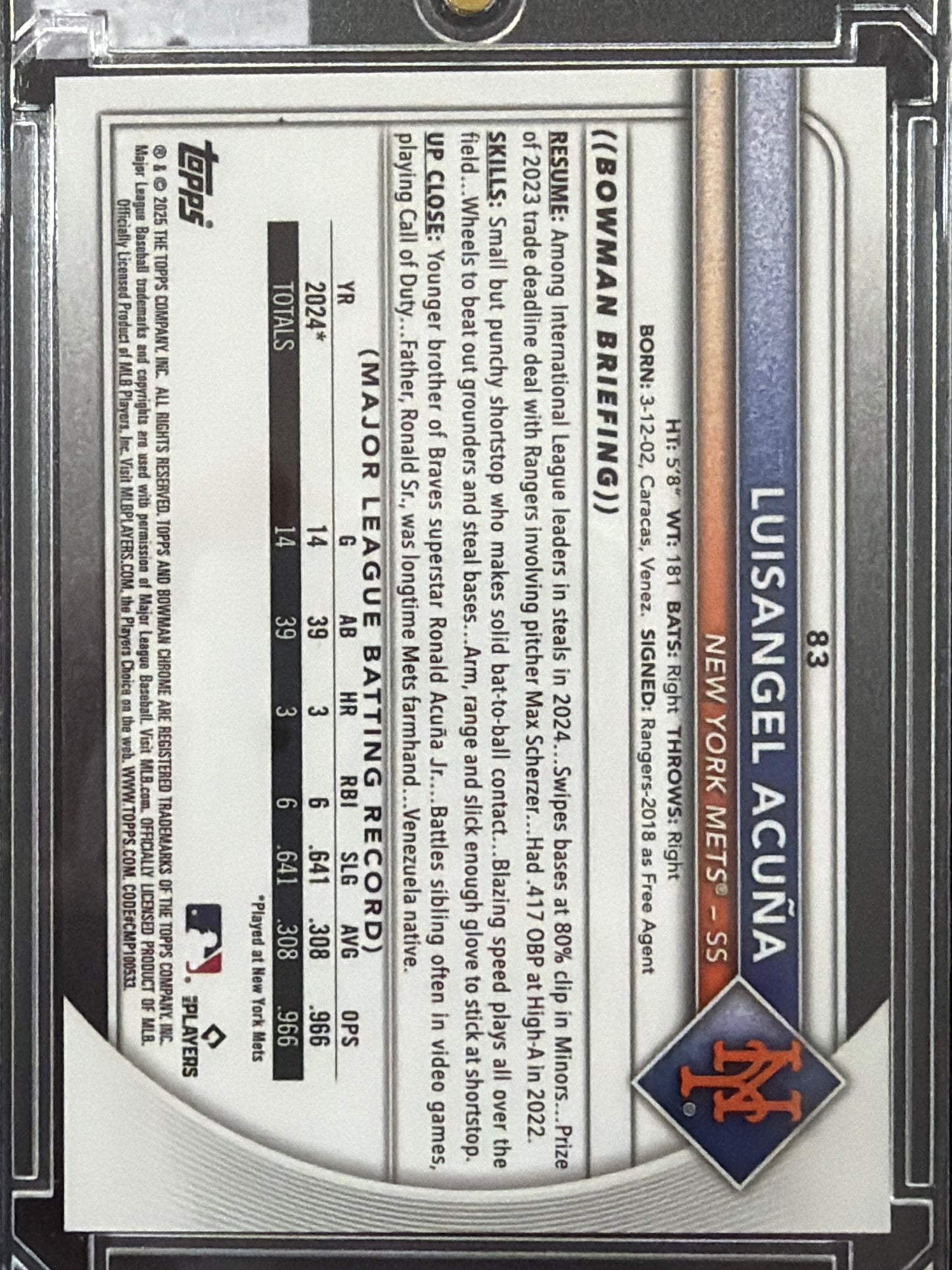 2025 Bowman Chrome Stained Glass Luisangel Acuña #83 RC