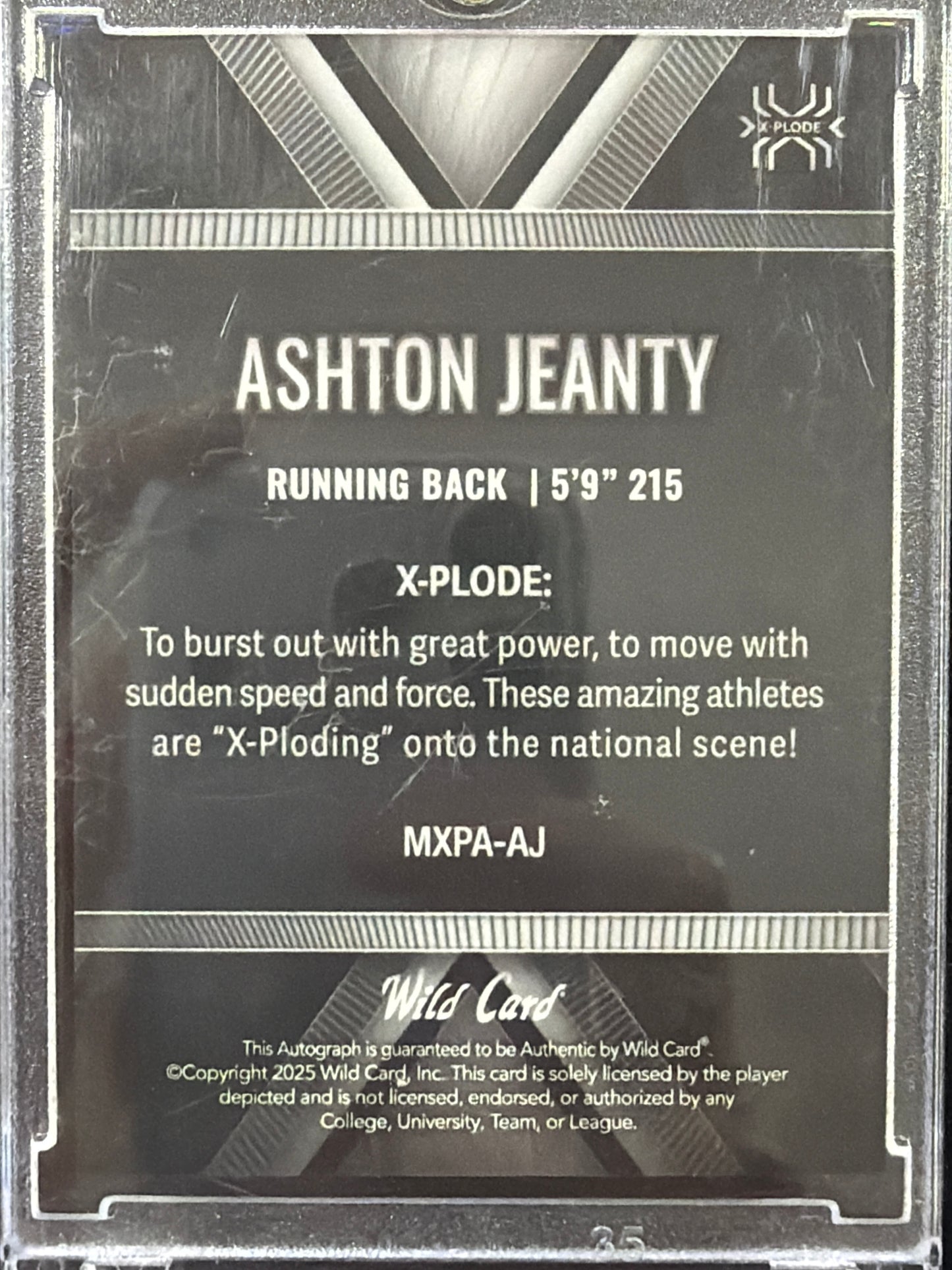 2025 Wild Card Matte X-Plode Ashton Jeanty #MXPA-AJ Black