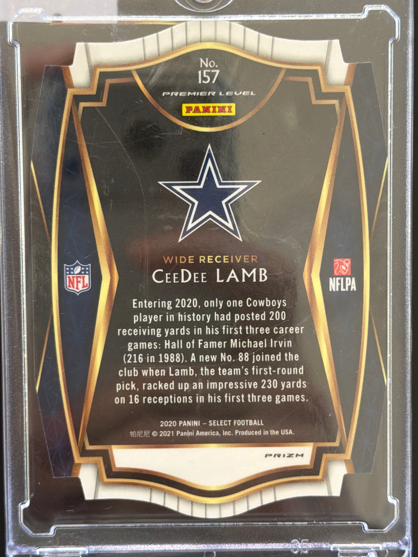 2021 Panini Select Prizm CeeDee Lamb #157 Light Blue Premier Level RC