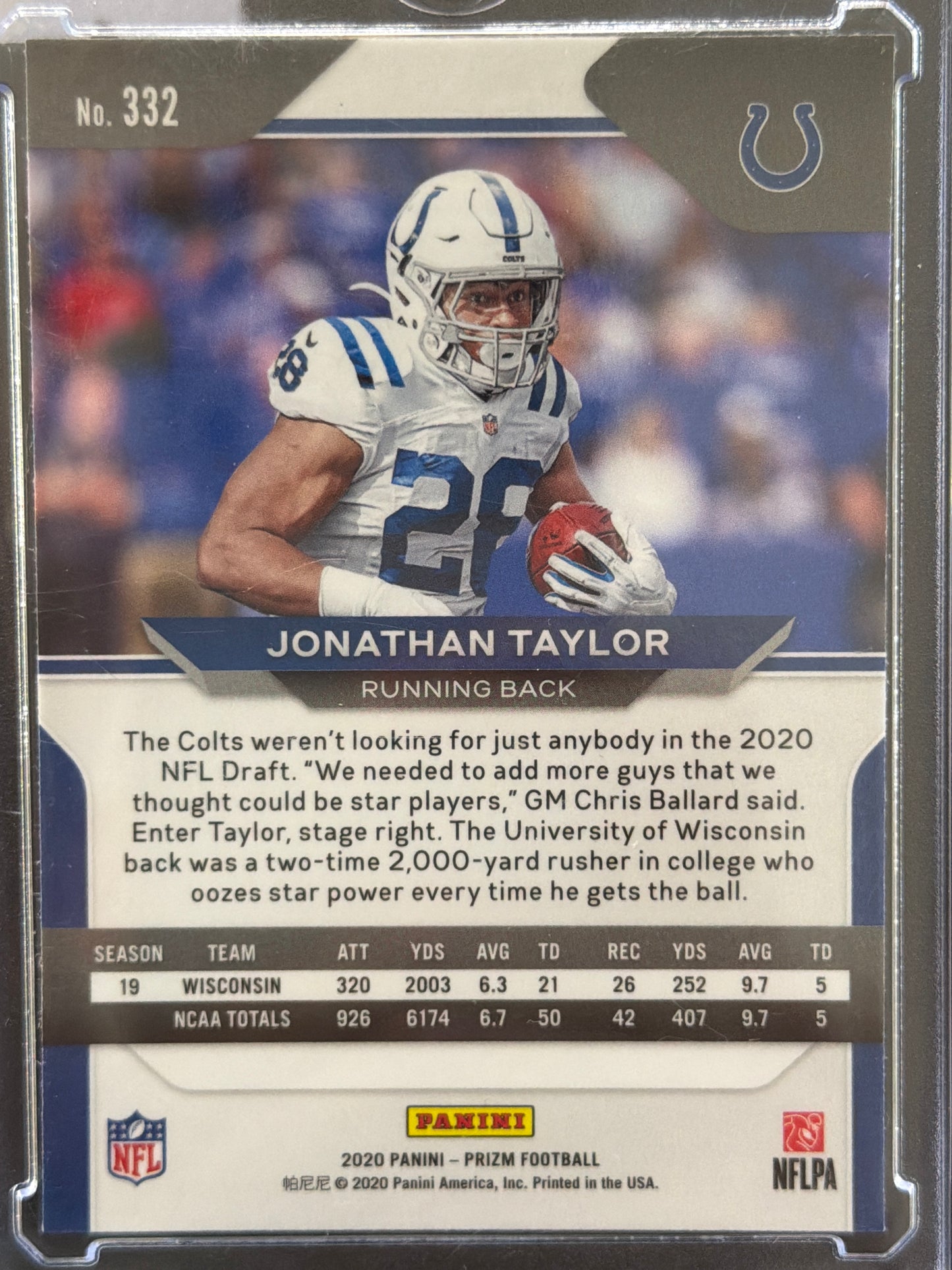 2020 Panini Prizm Jonathan Taylor #332 RC