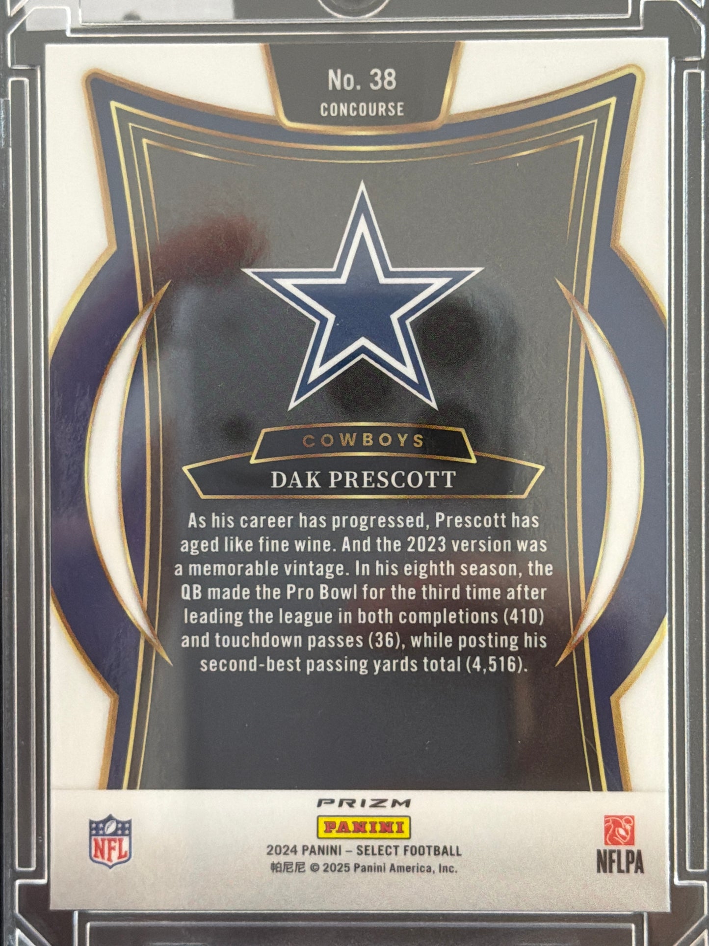 2025 Panini Select Prizm Dak Prescott #38 Zebra
