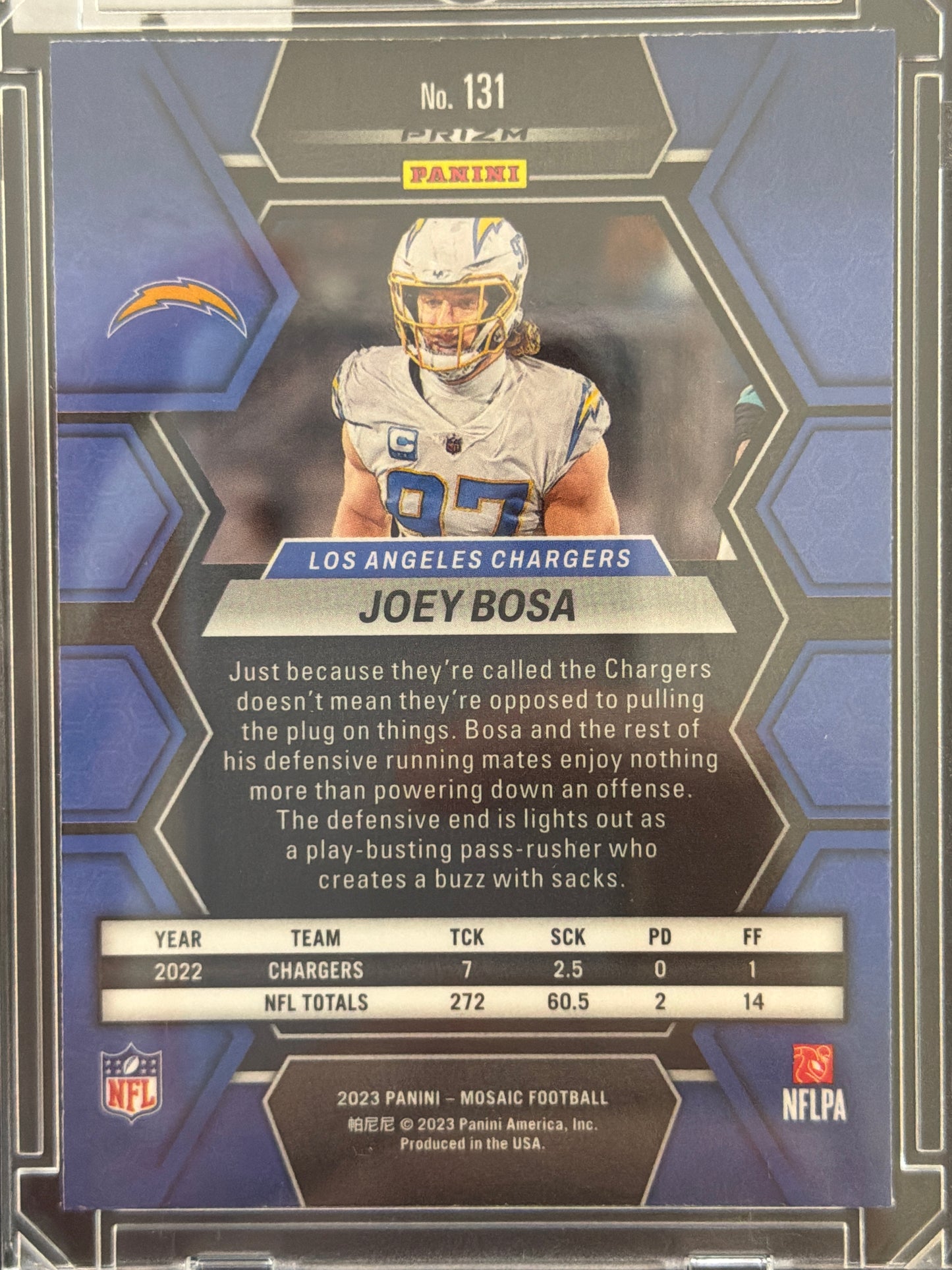 2023 Panini Mosaic Prizm Joey Bosa #131 Honeycomb