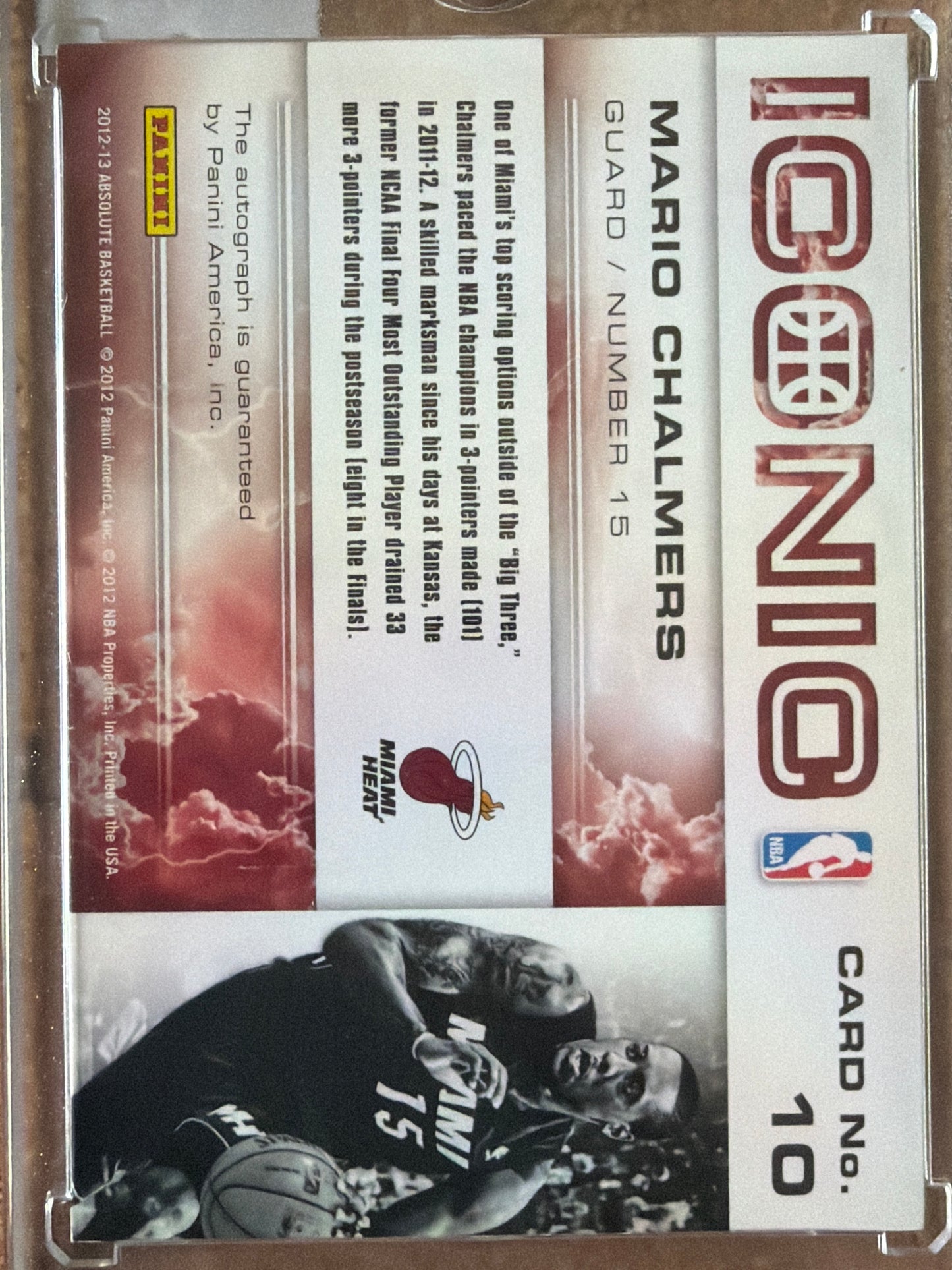 2012 Panini Absolute Iconic Mario Chalmers #10 /99