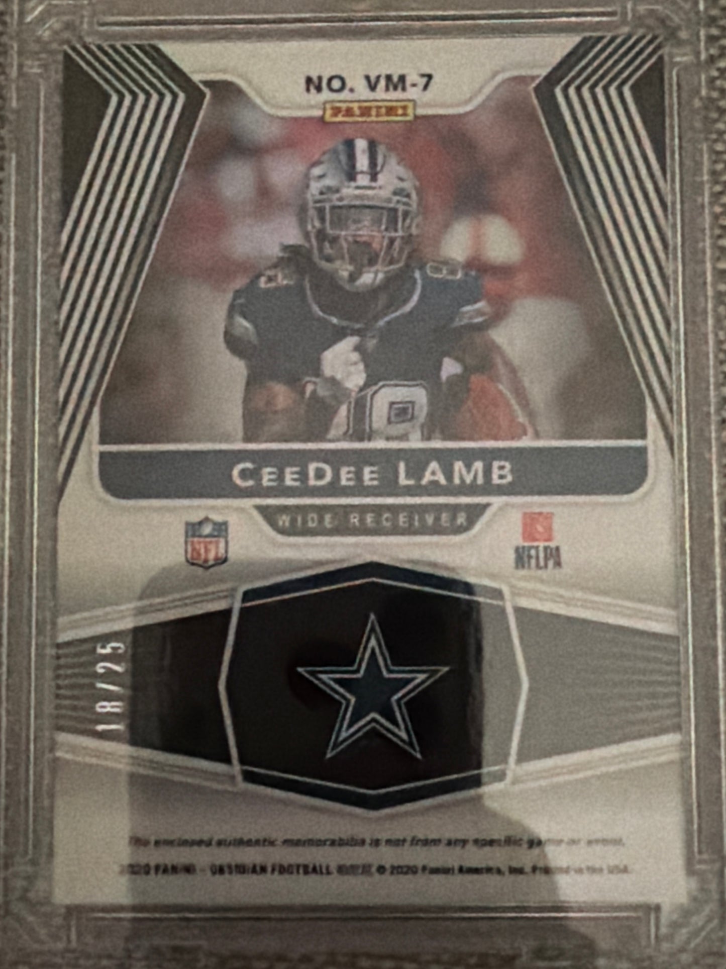 2020 Panini Obsidian Volcanic Materials CeeDee Lamb #VM-7 /25 Patch Memorabilia