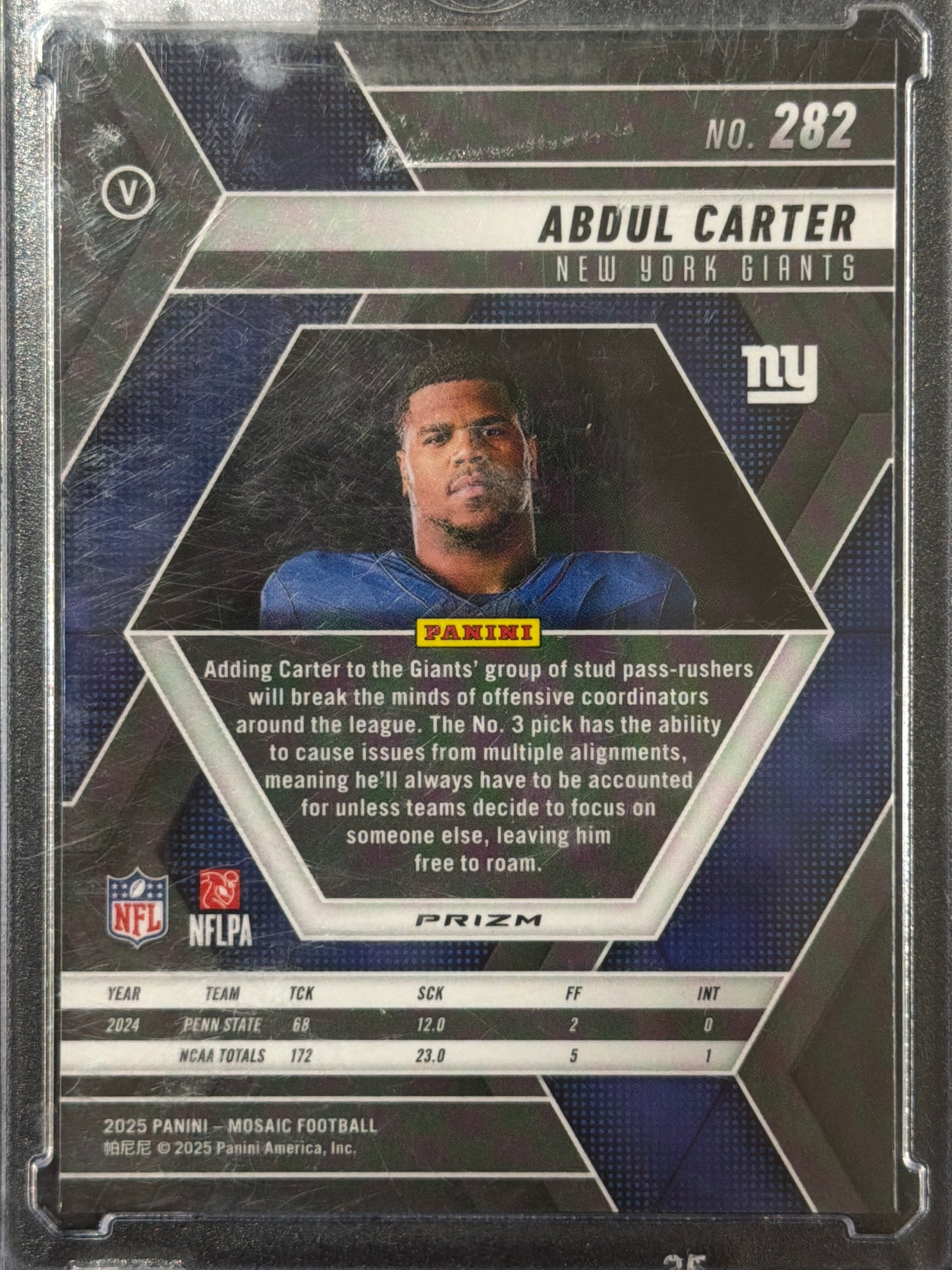 2025 Panini Mosaic Prizm Abdul Carter #282 Orange RC