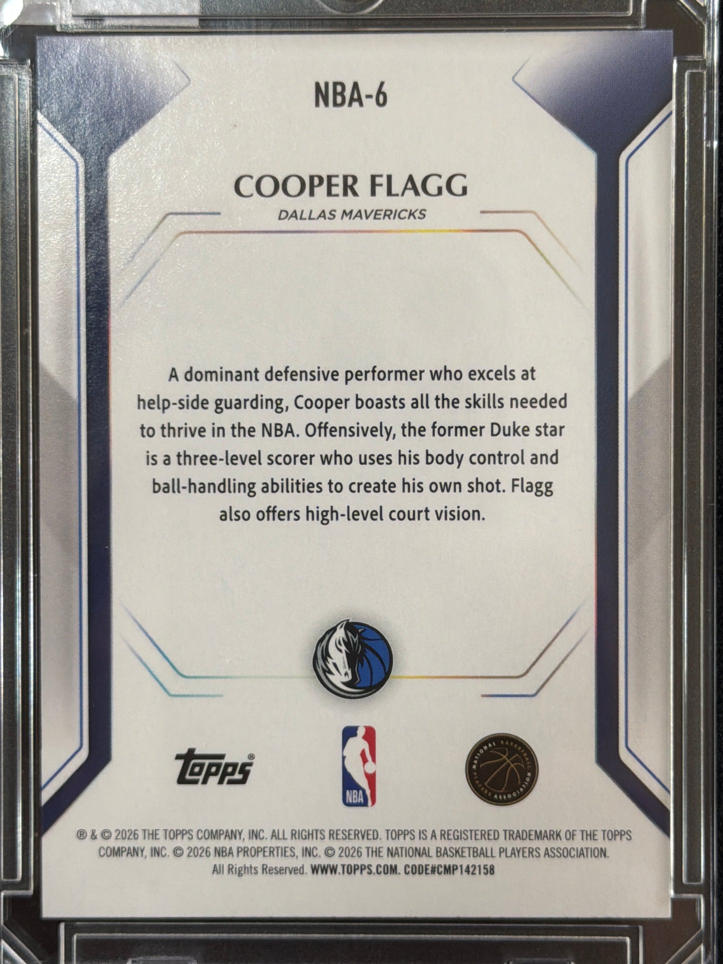 2026 Topps Basketball Cooper Flagg #NBA-6 RC