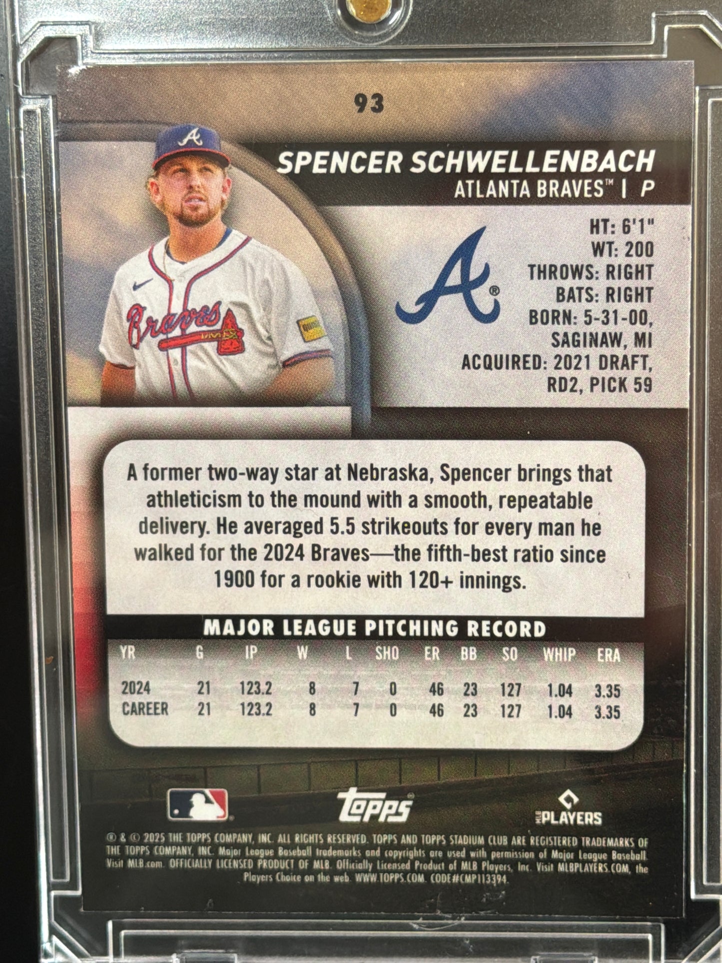2025 Topps Stadium Club Spencer Schwellenbach #93