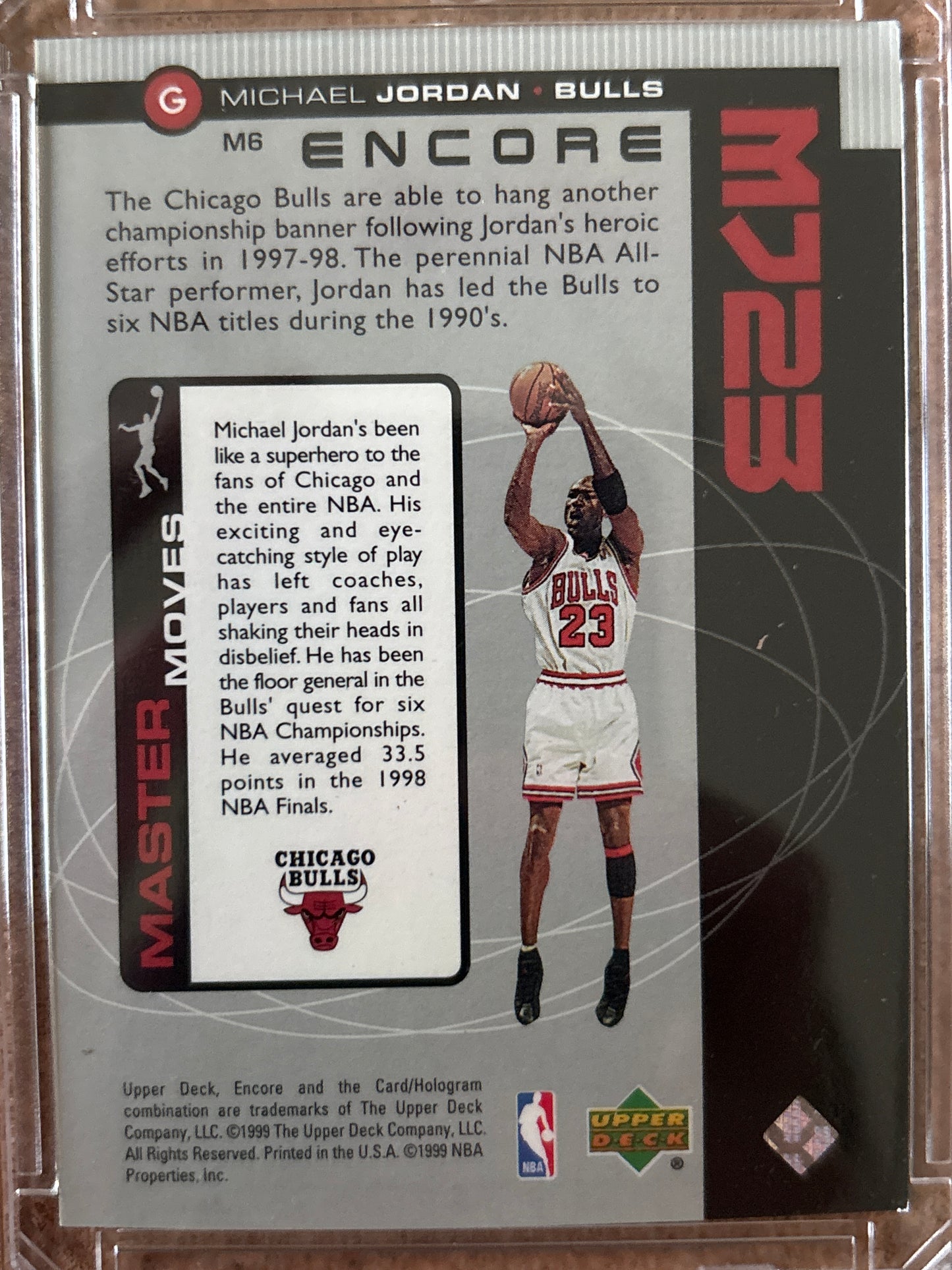 1999 Upper Deck Encore MJ23 Michael Jordan #M6 Hologram