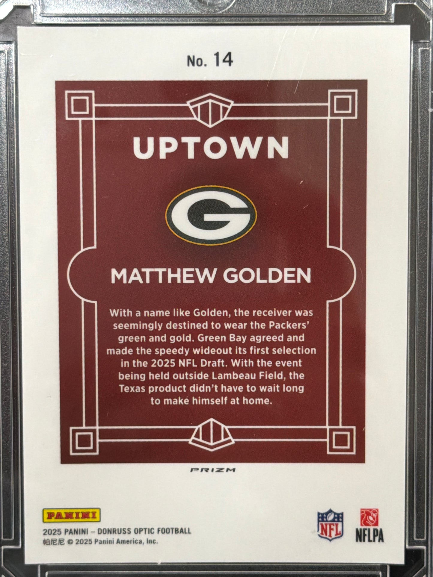 2025 Panini Donruss Optic Uptown Matthew Golden #14 RC