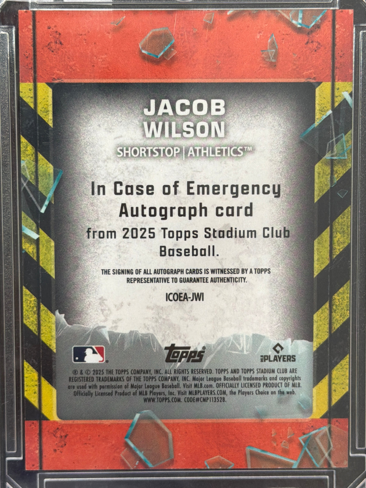 2025 Topps Stadium Club Jacob Wilson #ICOEA-JWI RC