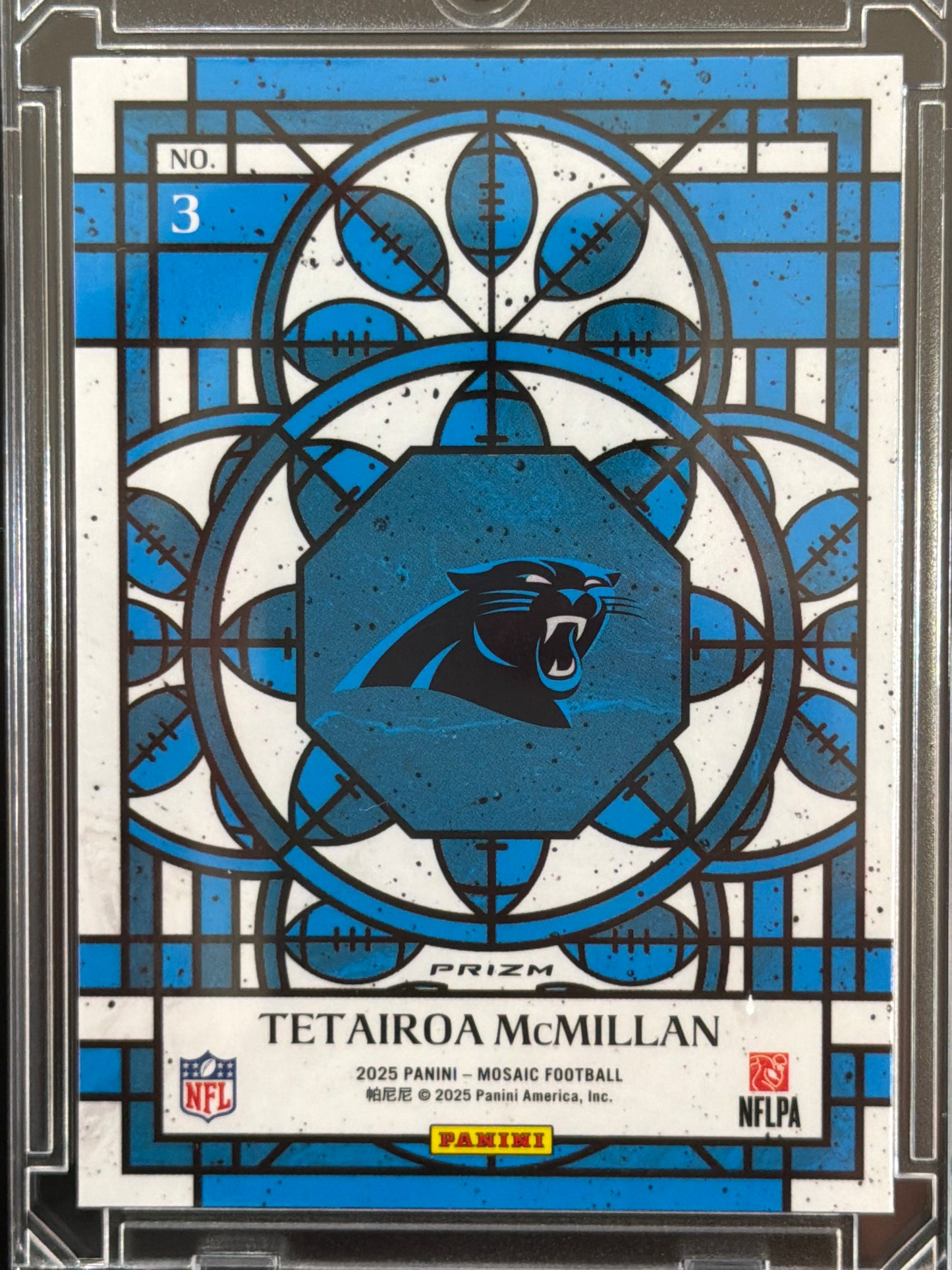 2025 Panini Mosaic Football Tetairoa McMillan #3 Stained Glass RC