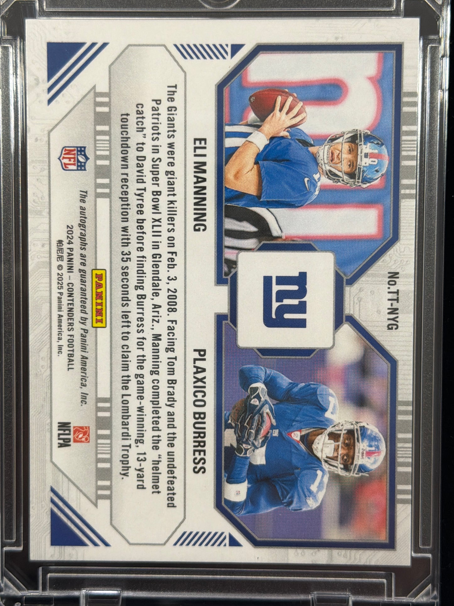 2024 Panini Touchdown Tandems Eli Manning Plaxico Burress #TT-NYG /100