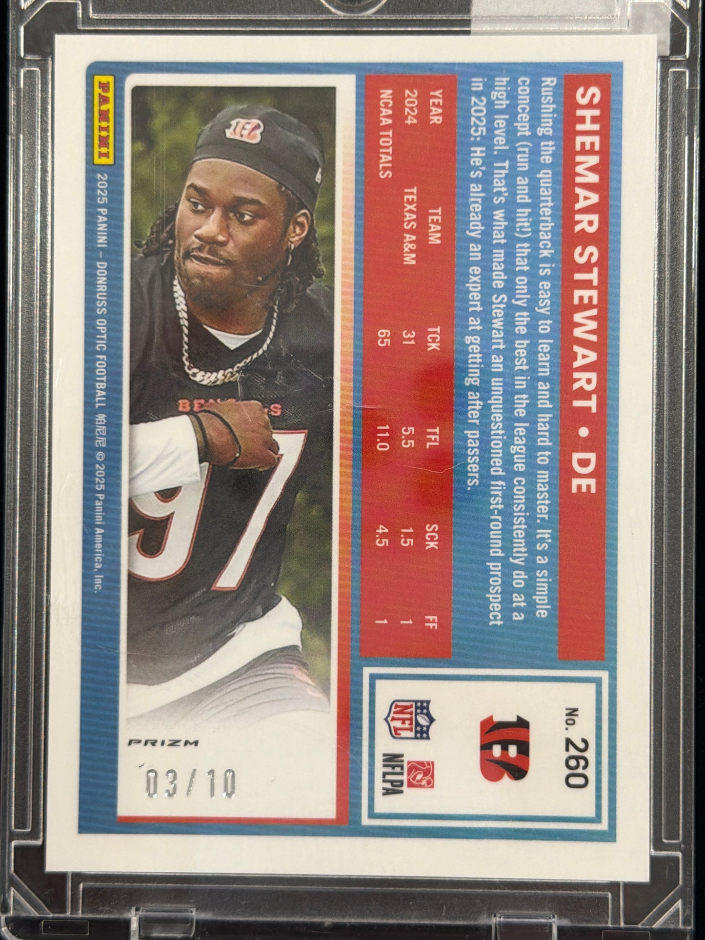 2025 Panini Donruss Optic Football Shemar Stewart #260 Gold /10