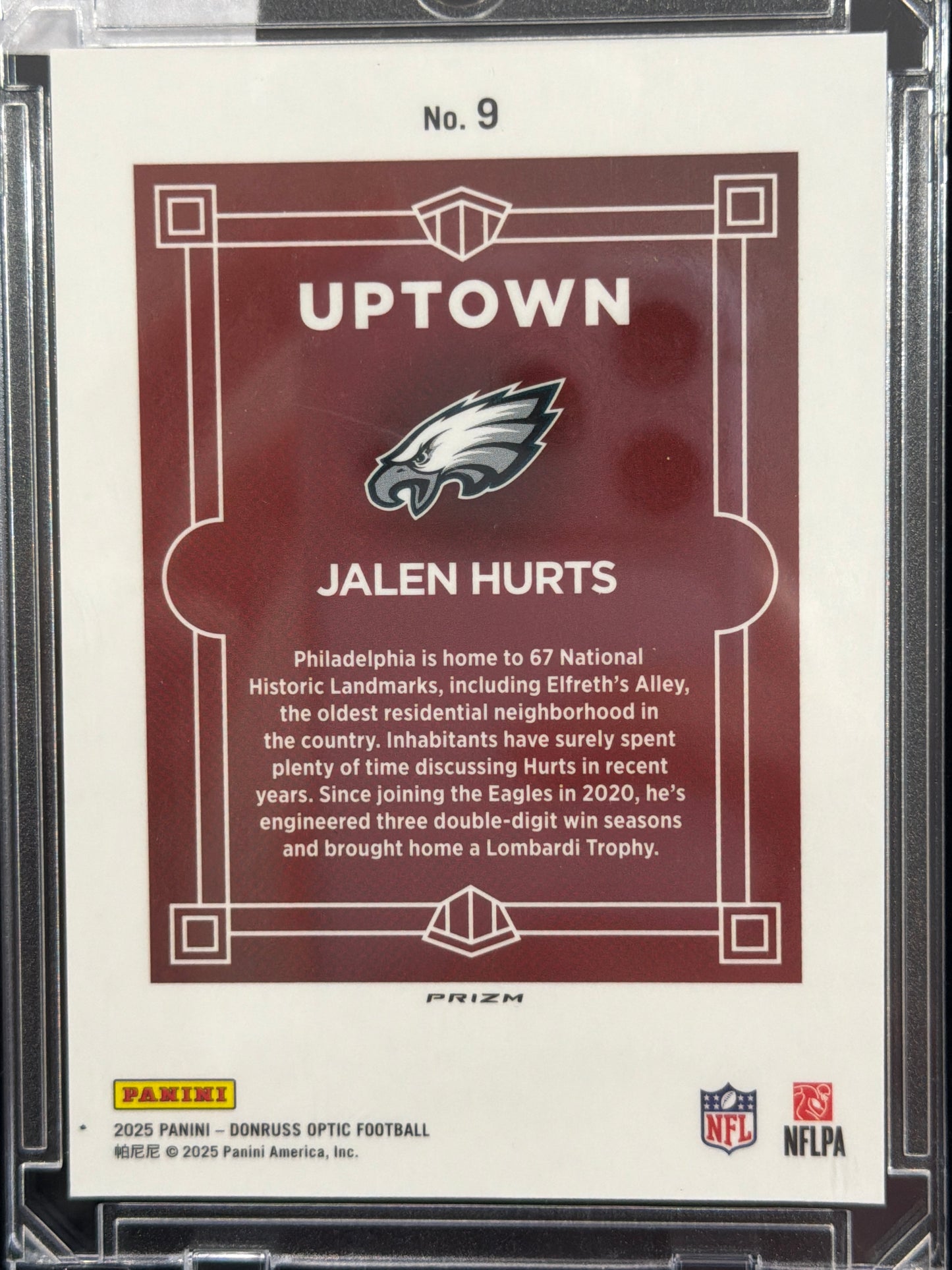 2025 Panini Donruss Optic Uptown Jalen Hurts #9