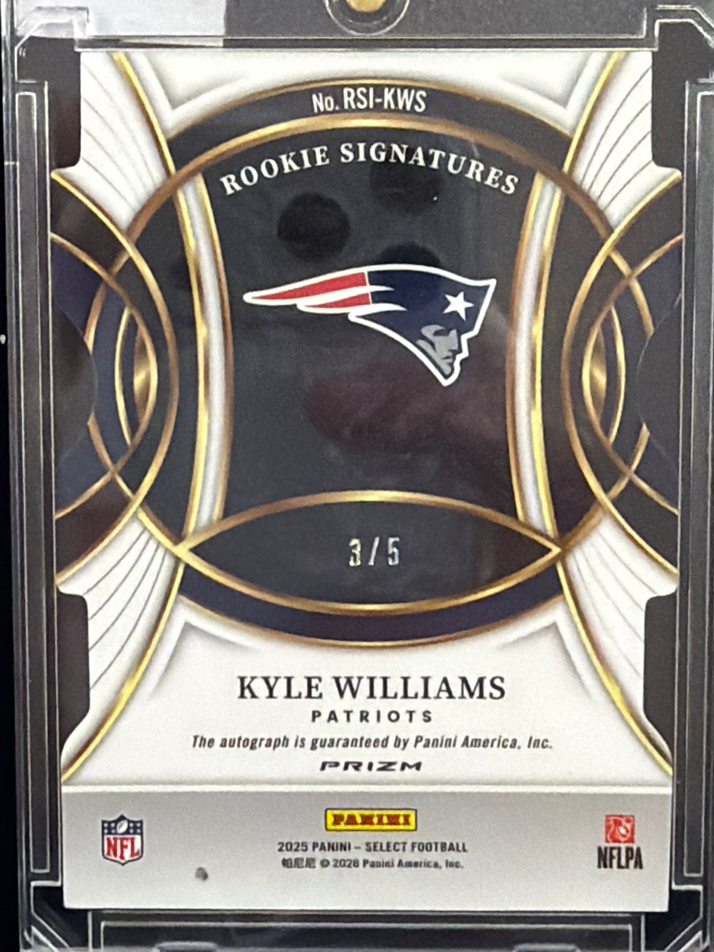 2025 Panini Select Kyle Williams #RSI-KWS Green Scope /5 RC