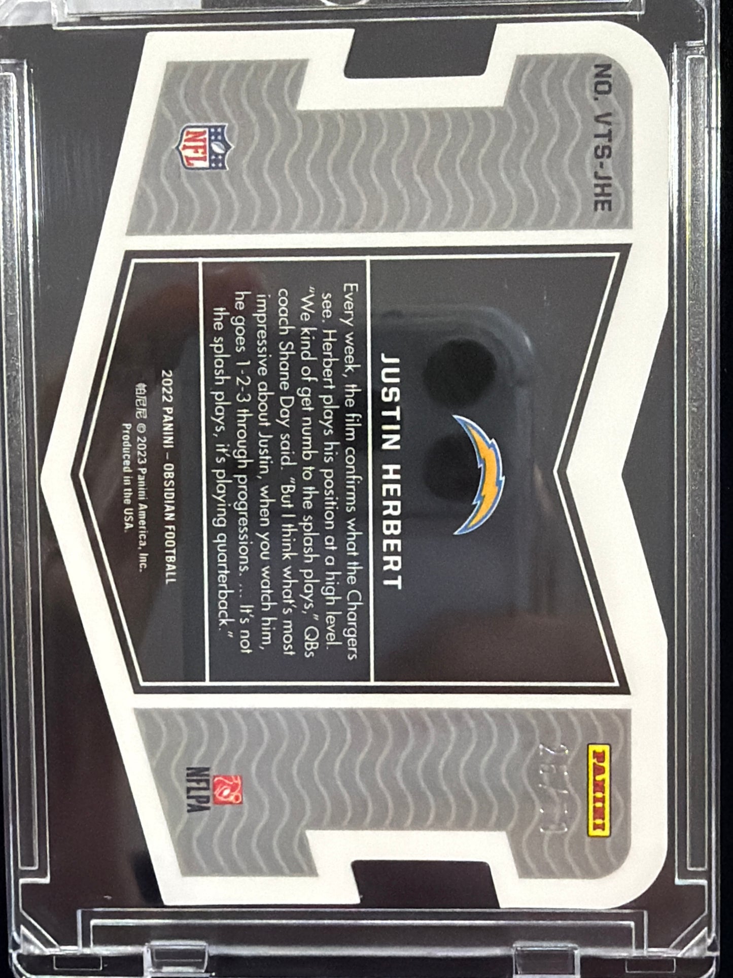 2022 Panini Obsidian Vitreous Justin Herbert #VTS-JHE /50