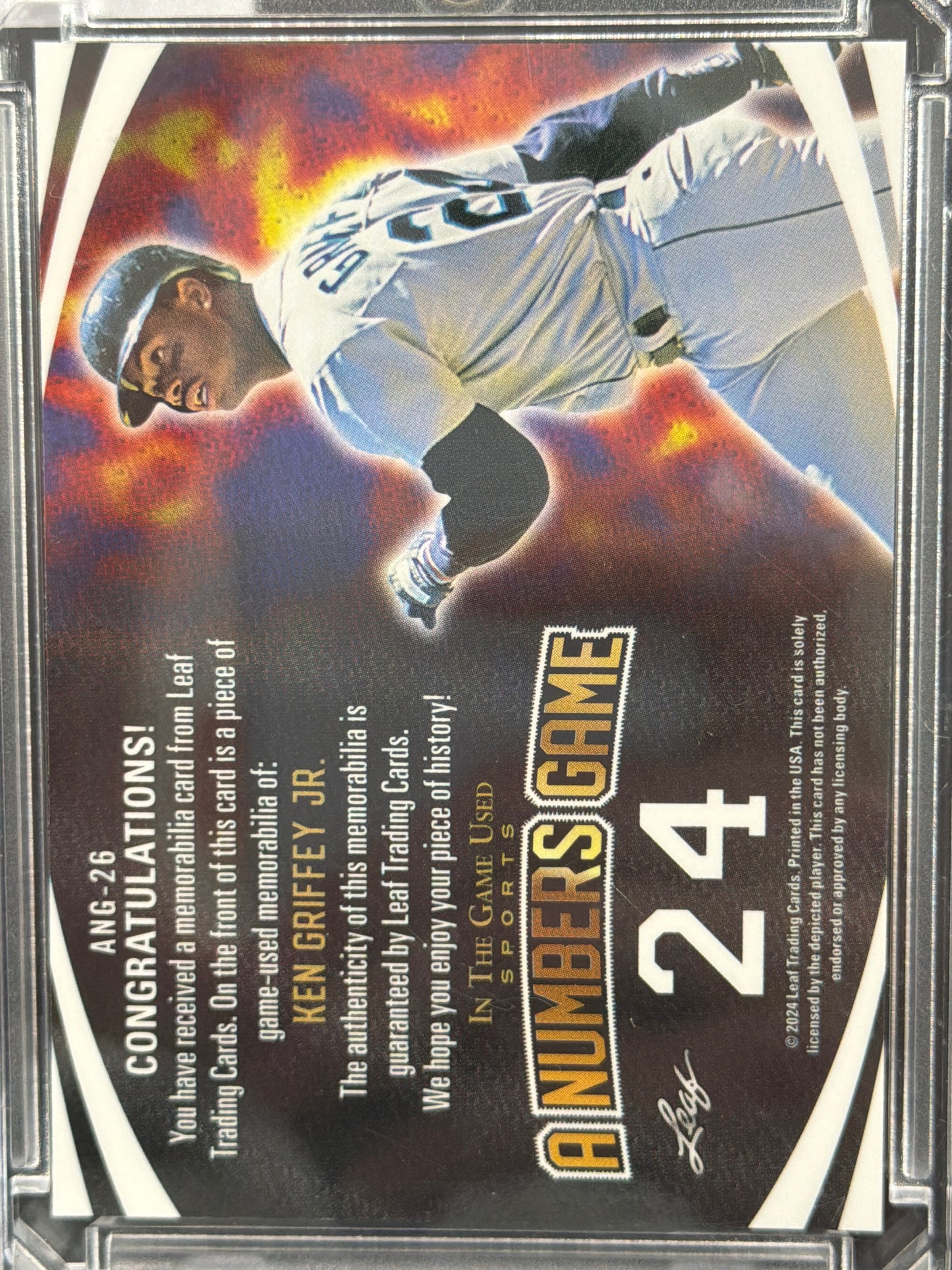 2024 Leaf In The Game Used A Numbers Game Ken Griffey Jr. #ANG-26 Game-Used Bat Memorabilia