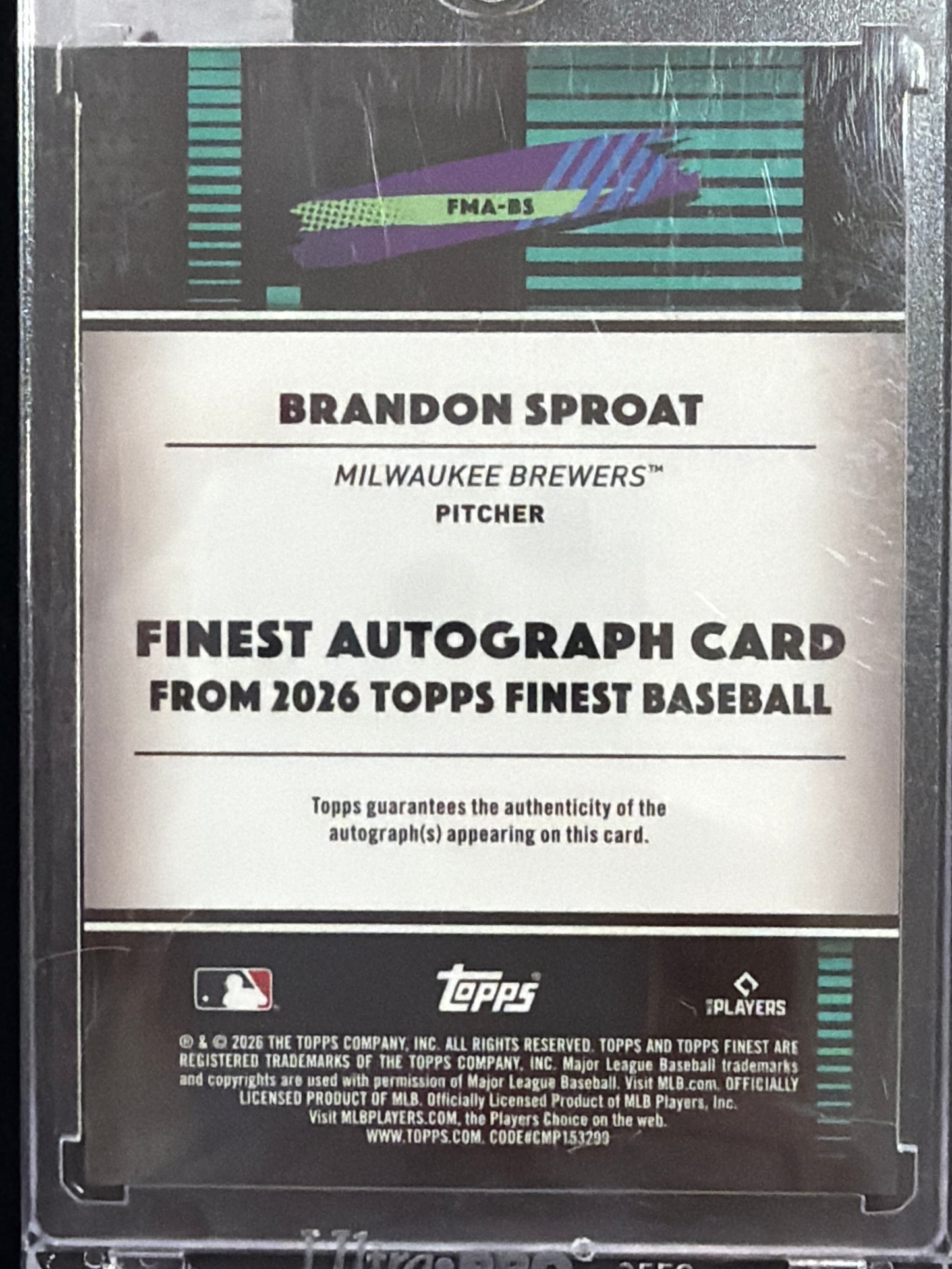 2026 Topps Finest Brandon Sproat #FMA-BS /199 RC