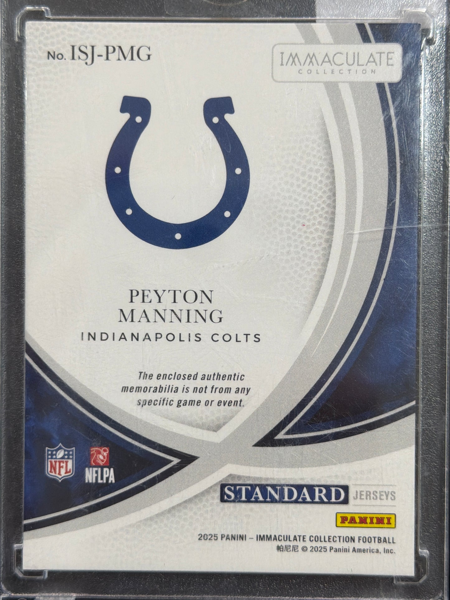 2025 Panini Standard Jerseys Peyton Manning #ISJ-PMG /49 Memorabilia Jersey