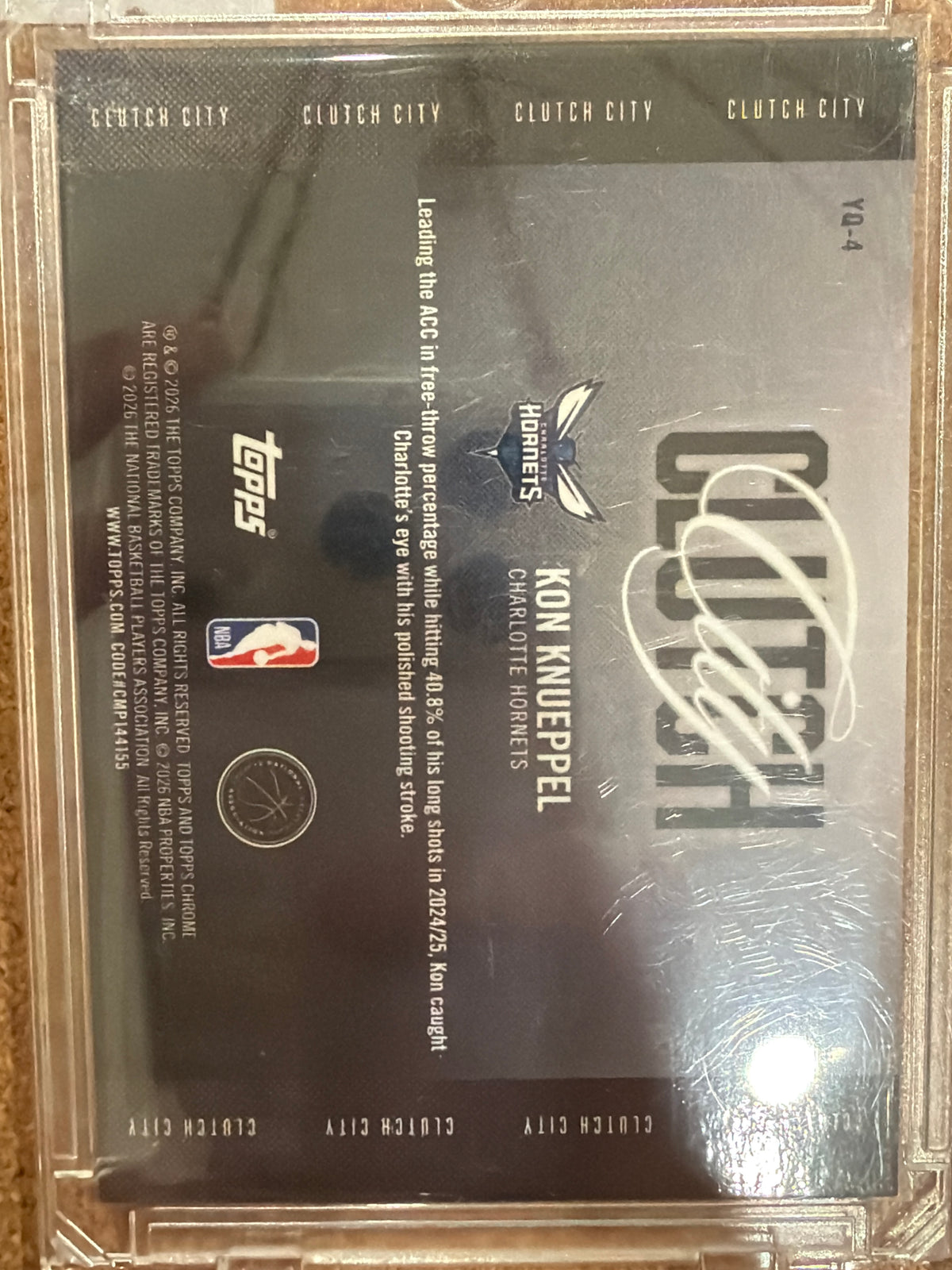 2026 Topps Chrome Clutch City Kon Knueppel #YQ-4 Green /99