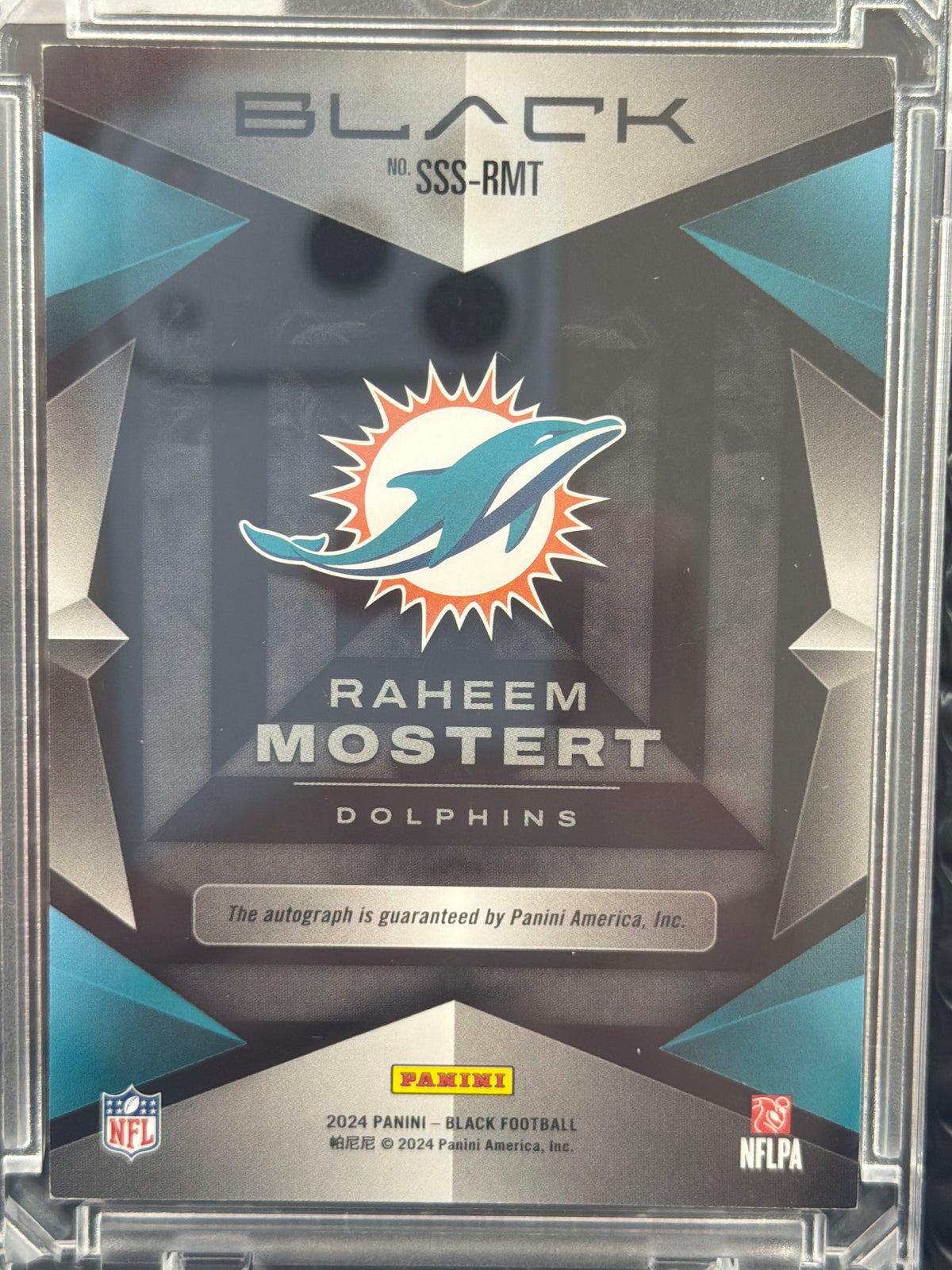 2024 Panini Black Football Raheem Mostert #SSS-RMT Smoke Show Green /25