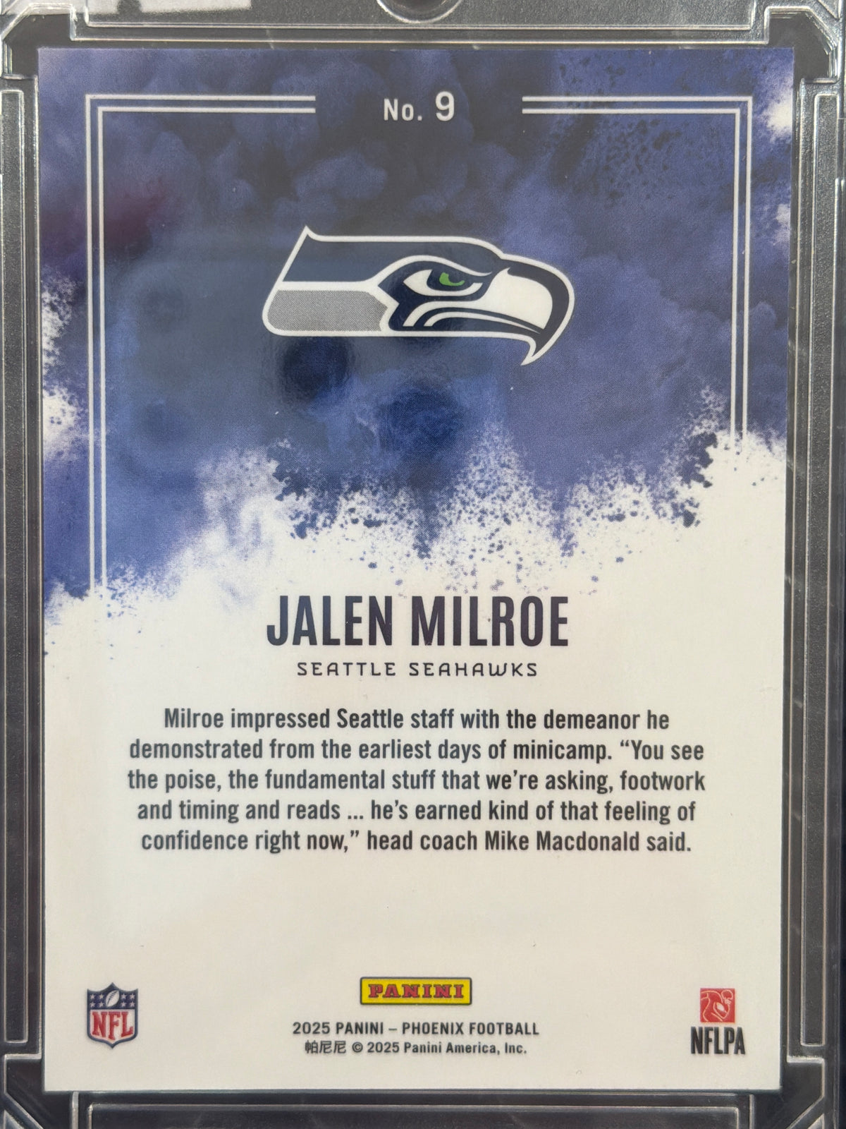 2025 Panini Phoenix Football Jalen Milroe #9 Color Blast RC