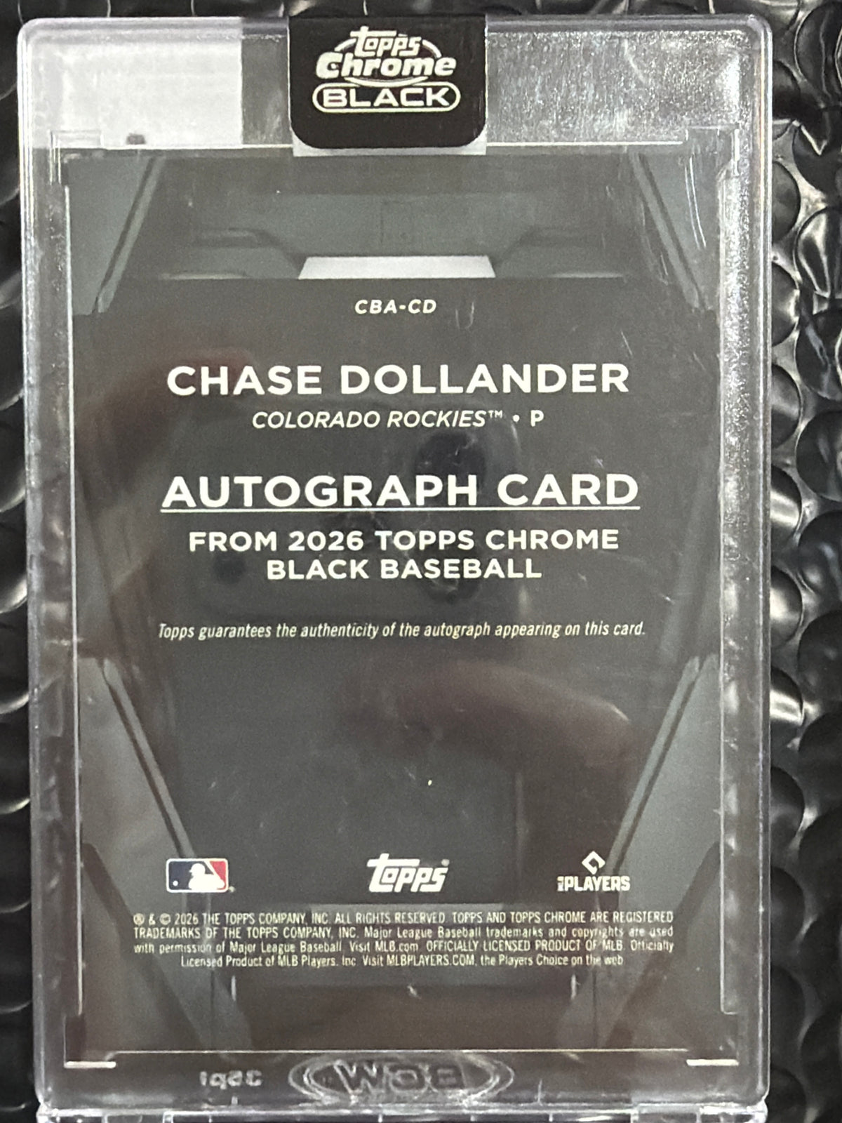 2026 Topps Chrome Black Chase Dollander #CBA-CD /150