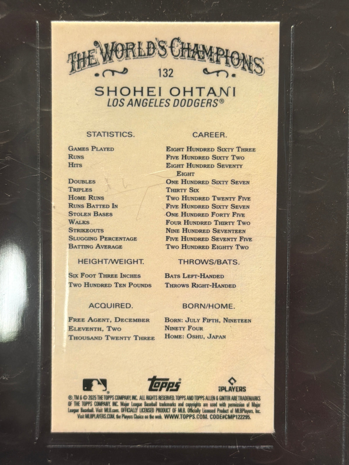 2025 Topps Allen & Ginter Shohei Ohtani #132 Mini