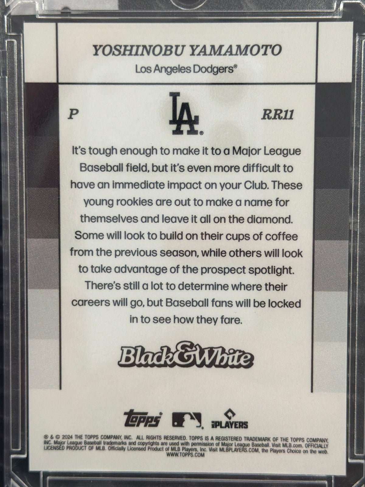 2024 Topps Black & White Yoshinobu Yamamoto #RR11 RC