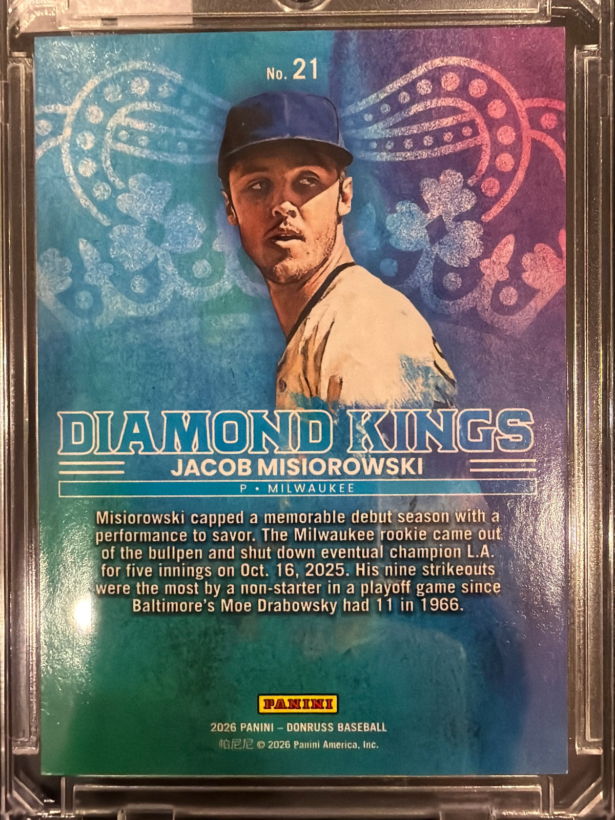 2026 Panini Donruss Jacob Misiorowski #21 Diamond Kings