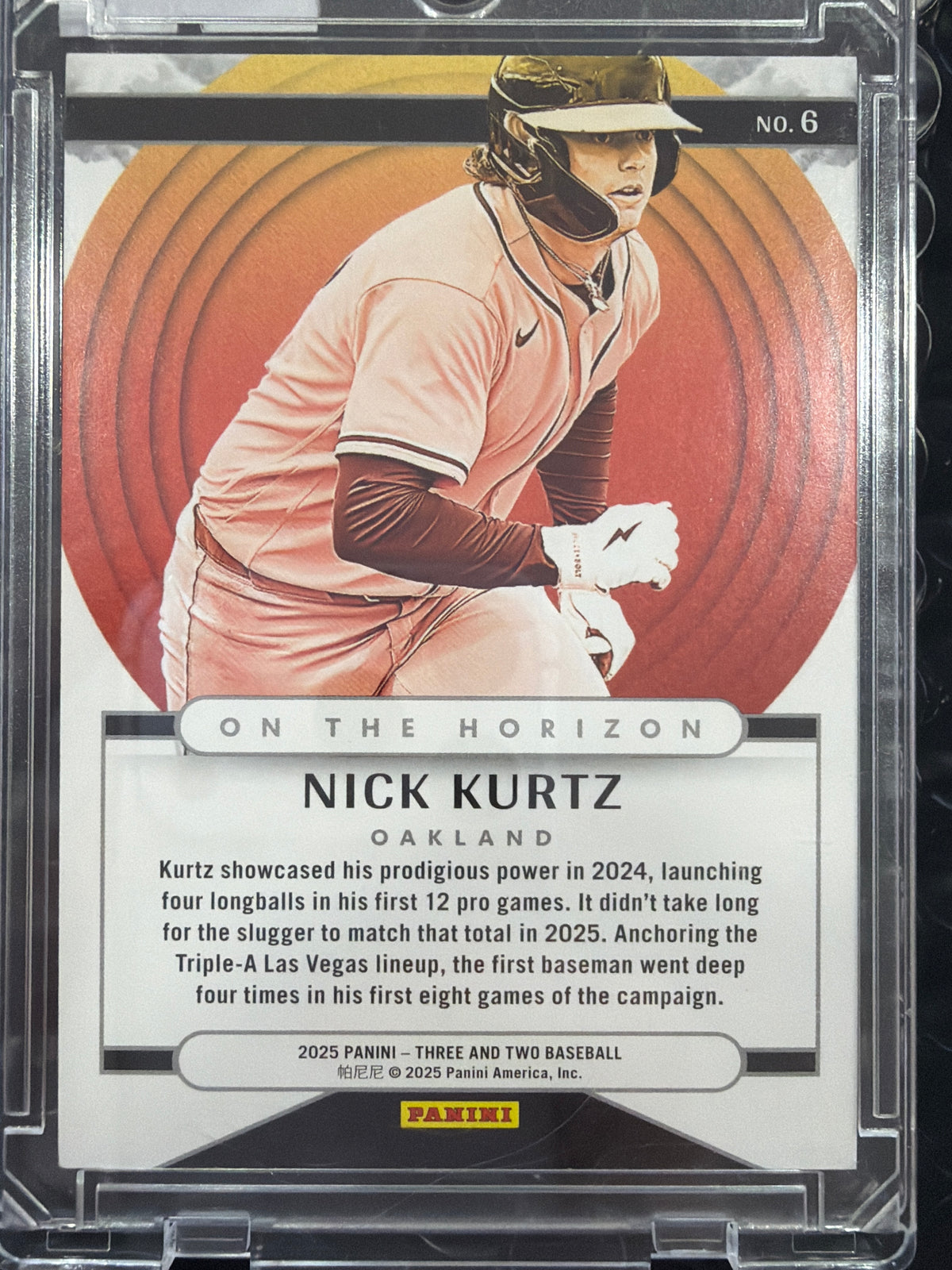 2025 Panini Three and Two Baseball Nick Kurtz #6 /49 RC