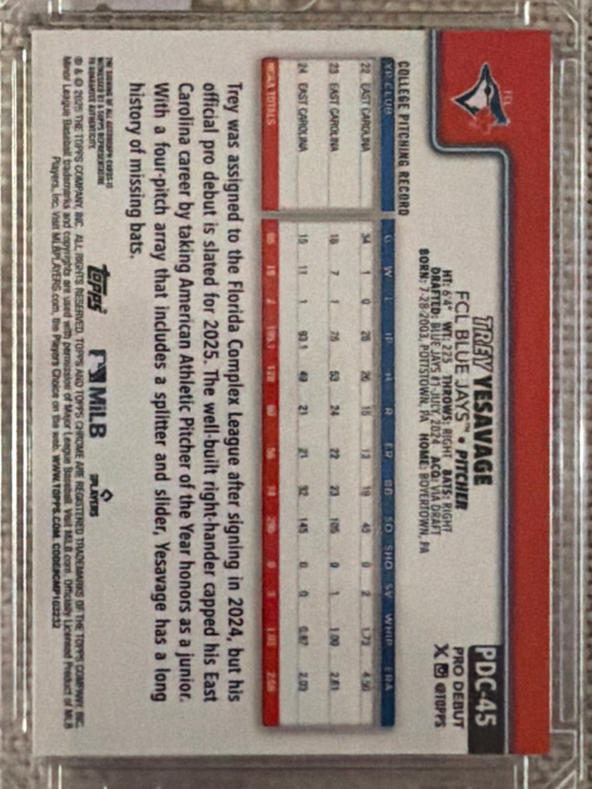 2025 Topps Chrome Pro Debut Trey Yesavage #PDC-45 Green Refractor /98