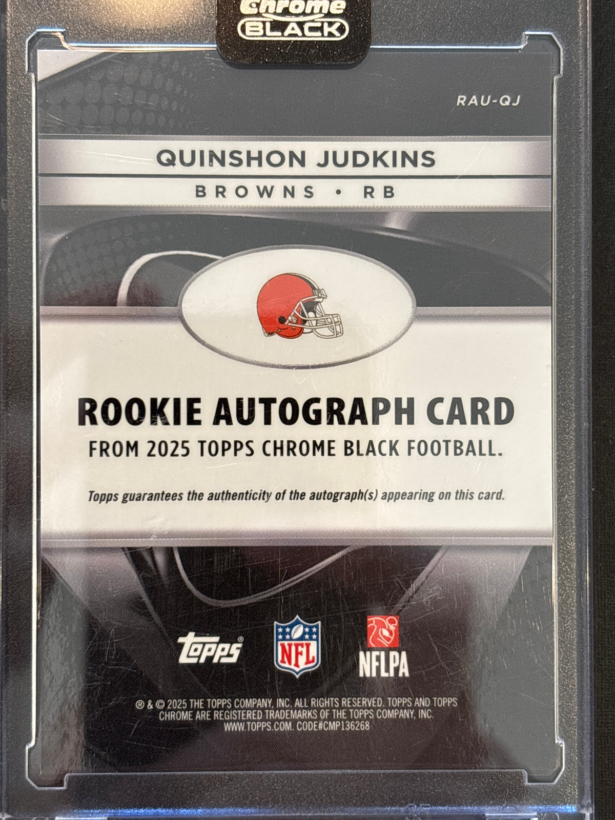 2025 Topps Chrome Black Football Quinshon Judkins #RAU-QJ RC