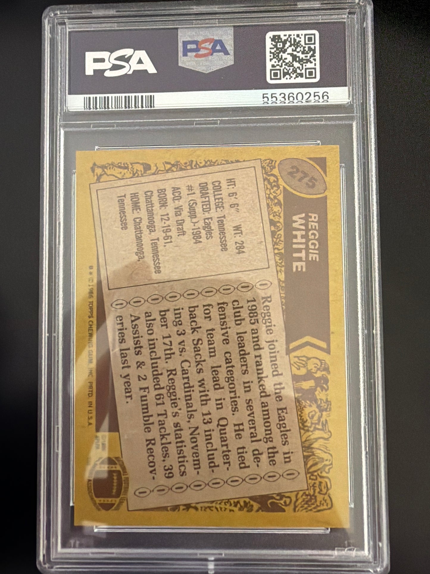 1986 Topps Reggie White #275 PSA 6