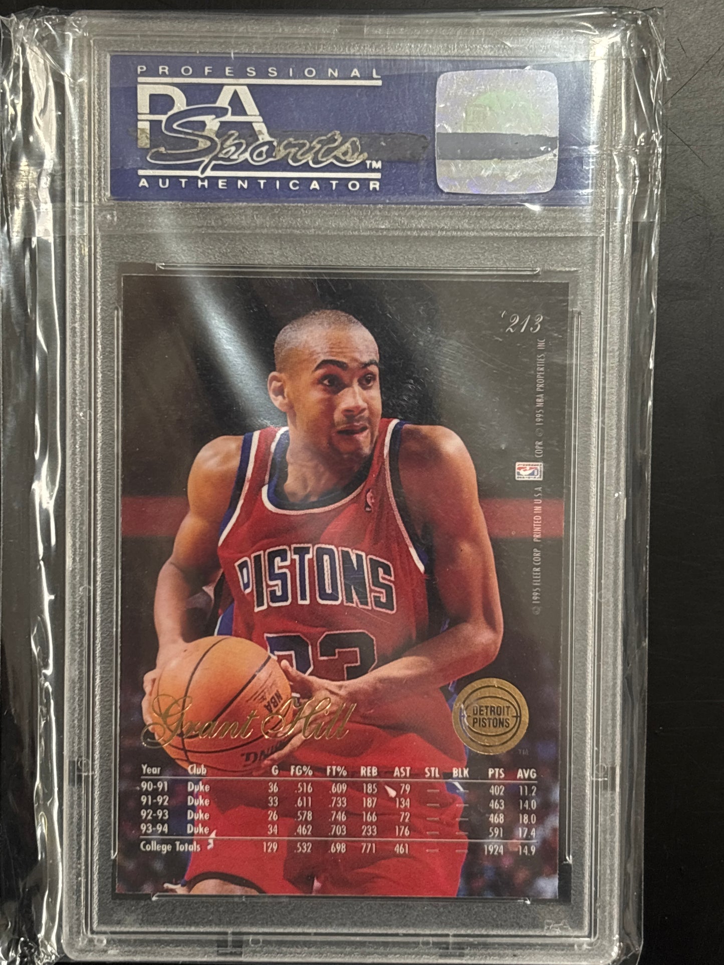 1994 Flair Grant Hill #213 PSA 9